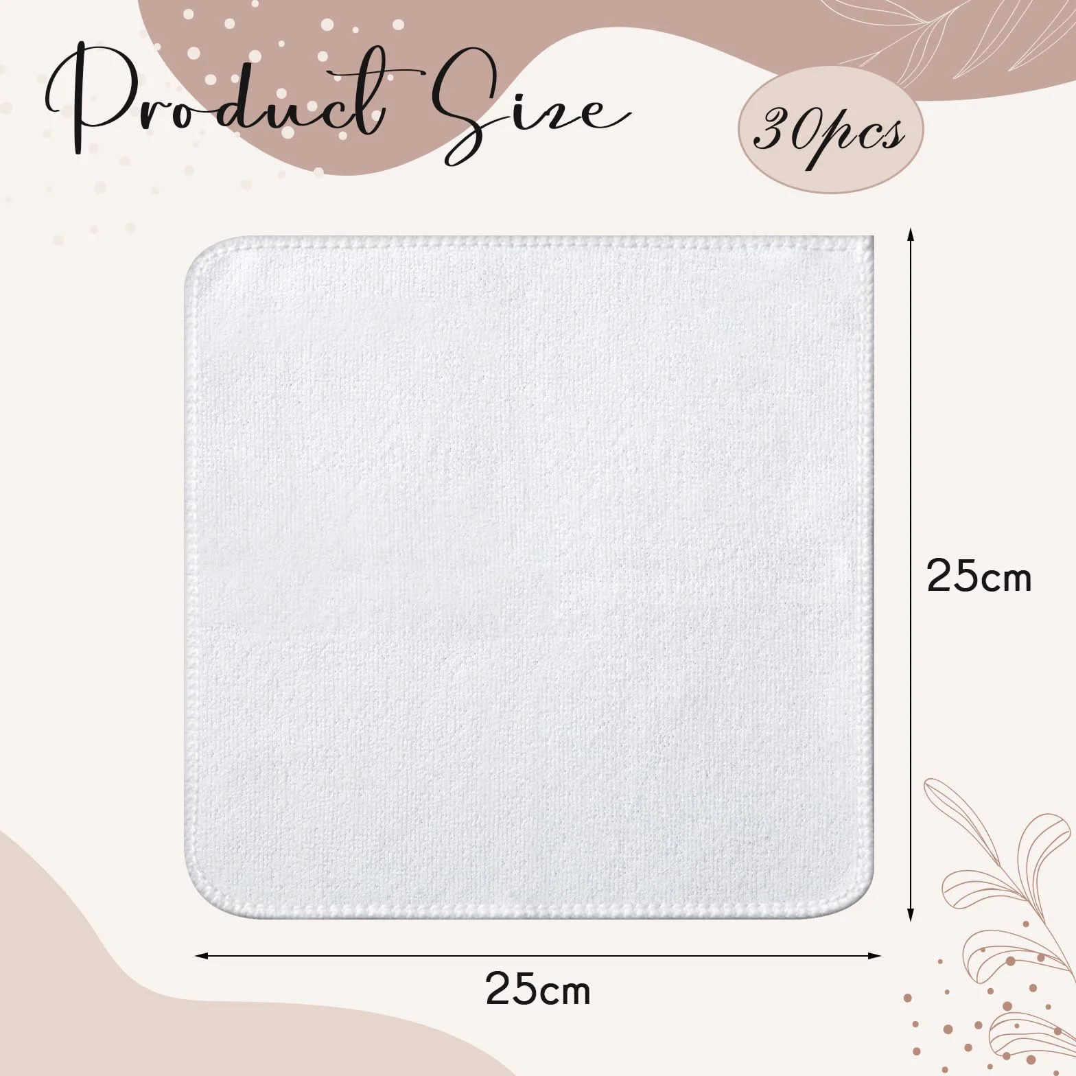 Hestya 30 Toallas de Microfibra de Secado Rápido Paños de Cara Absorbentes Suaves Pañuelos Faciales de Limpieza Reutilizables para Adultos SPA Deporte Belleza(Blanco,25 x 25 cm)