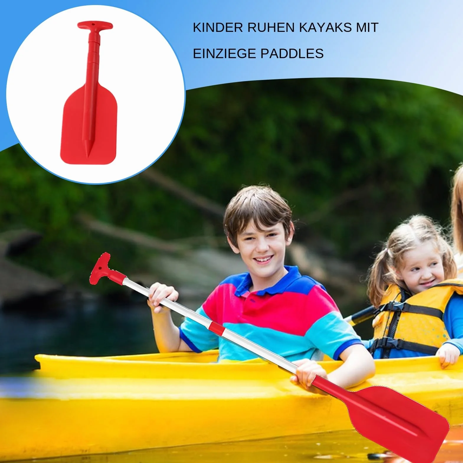 Remo para barcos | Remo telescópico para niños para barcos, remo telescópico, seguridad exterior, equipo de aleación de aluminio, para remo, kayak, estudiantes, adolescentes, niñas,