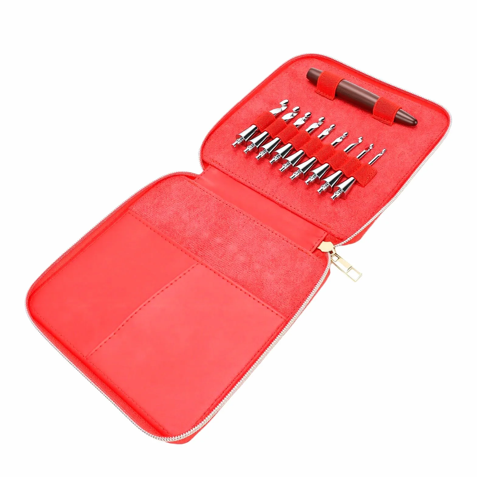 Luqeeg Kit de Herramientas para Tejer con Mango de Madera Ergonómico, Agujas de Ganchillo de Acero Inoxidable Intercambiables