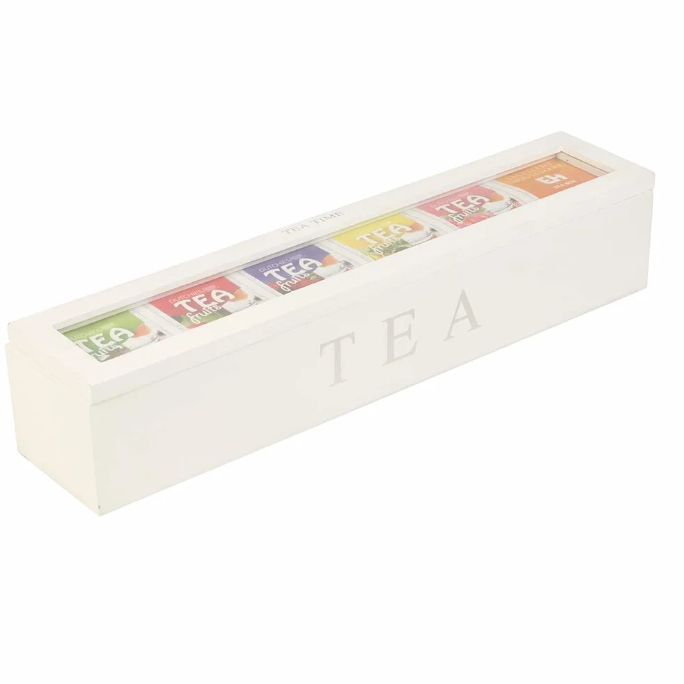 Caja de Almacenamiento de Bolsas de té de café, Recipiente de Almacenamiento de Madera con 5 Ranuras, Organizador de Set de Estilo Retro, para Amantes del té (Black)