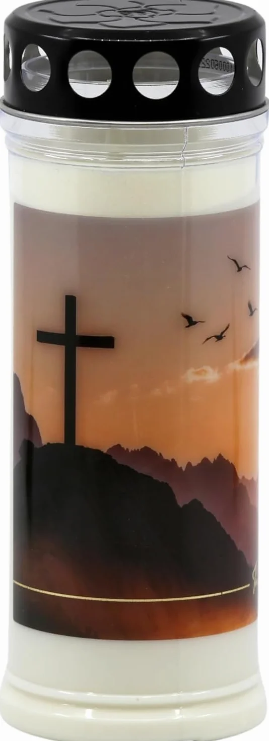 Velas Funerarias con Tapa 7 Días Juego de 5 Velas Cera Blanca para Cementerio