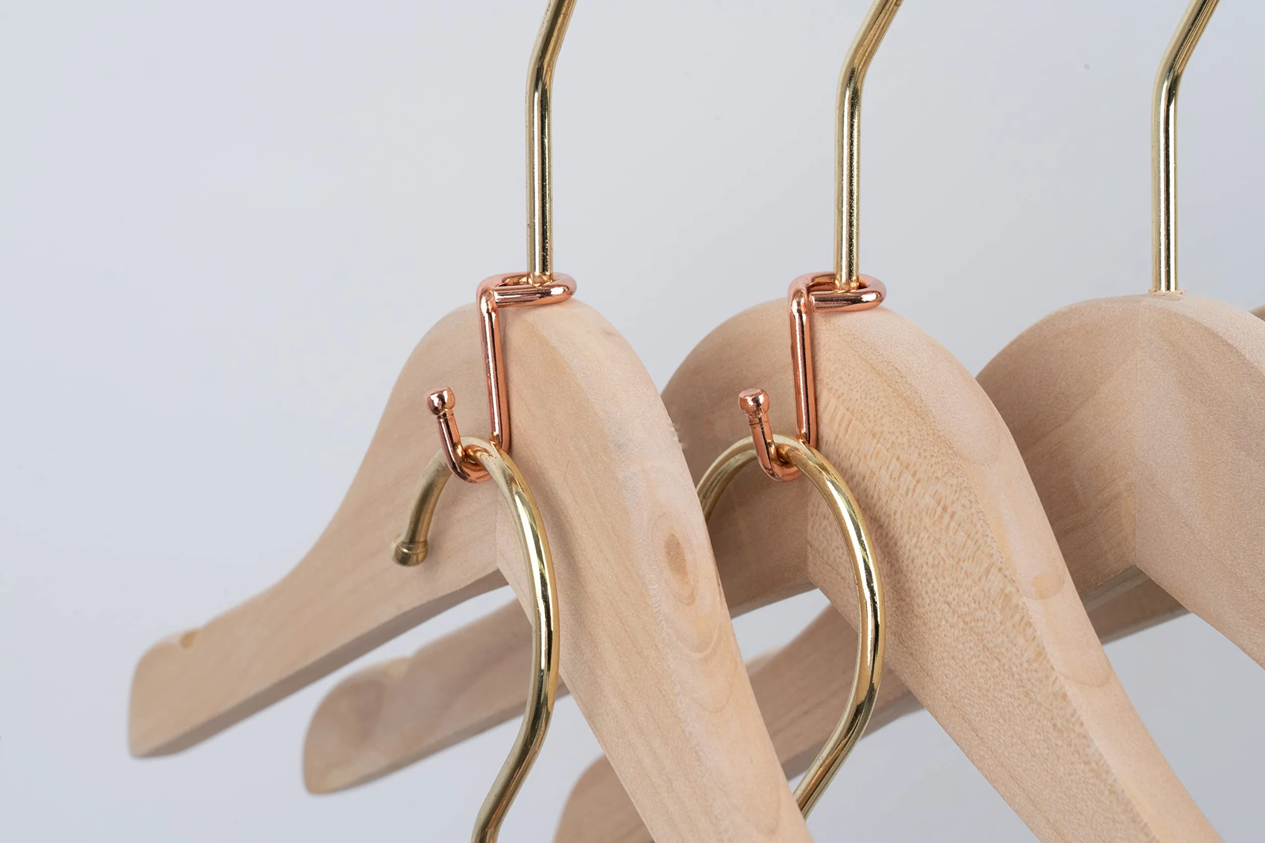 Percha de ropa, 36 ganchos conectores, ganchos de metal, color oro rosa, ganchos extensores, mini ganchos en cascada