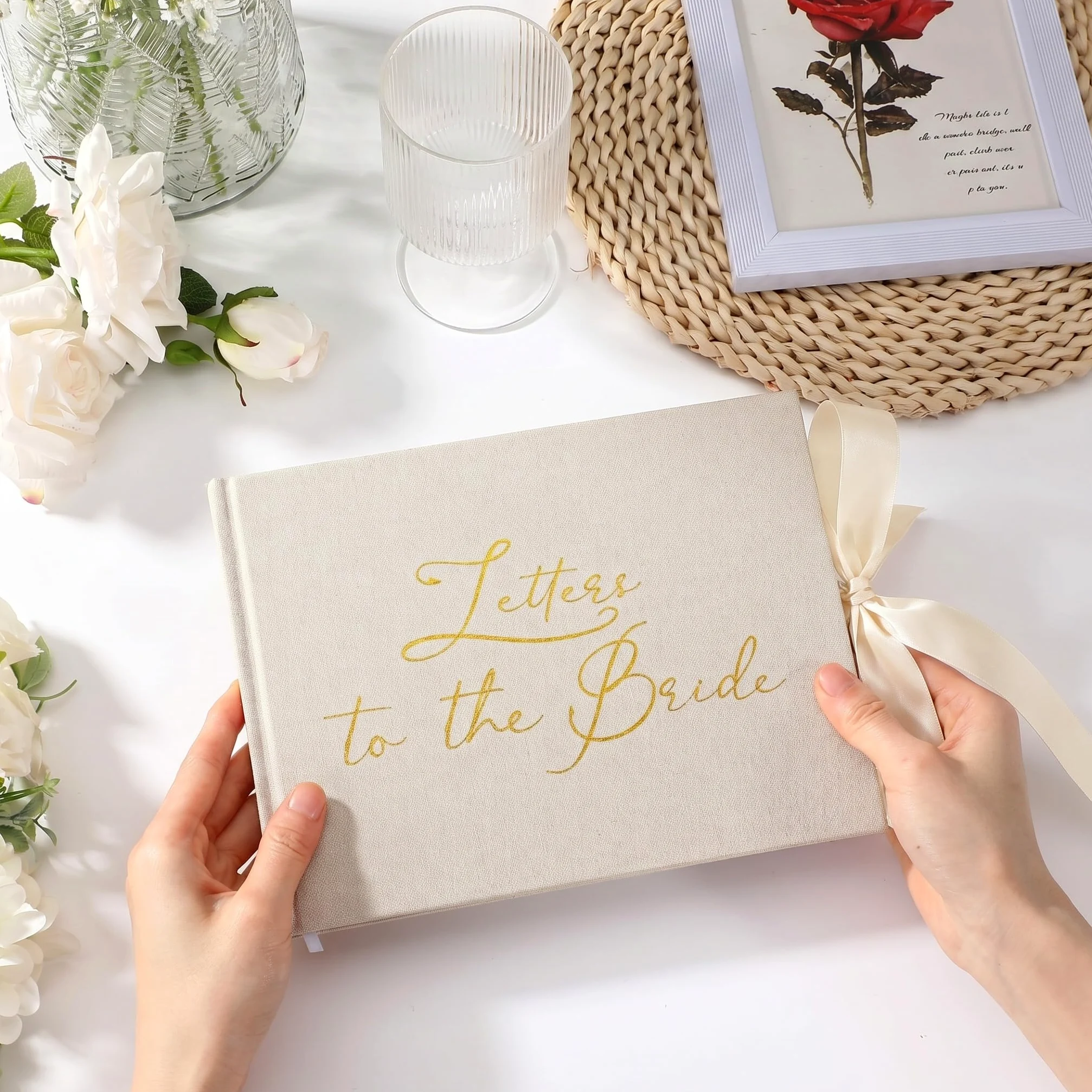 Álbum de firmas de boda 21.6 x 17.8 cm libro de invitados recuerdos