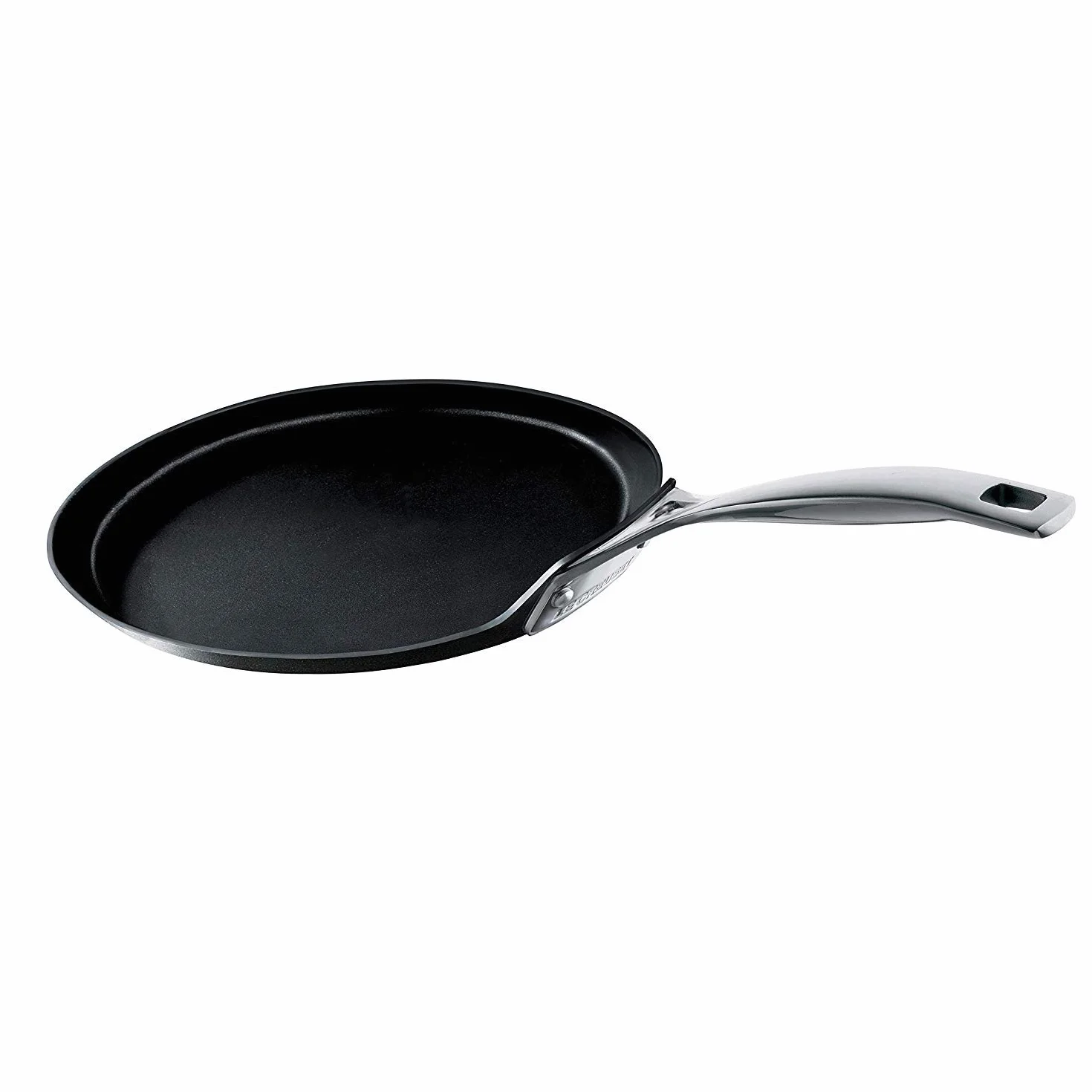 LE CREUSET Crepera de aluminio antiadherente, diámetro 24 cm, para todas las fuentes de calor, incluso la inducción, Antracita/Plateado, 51106240010002