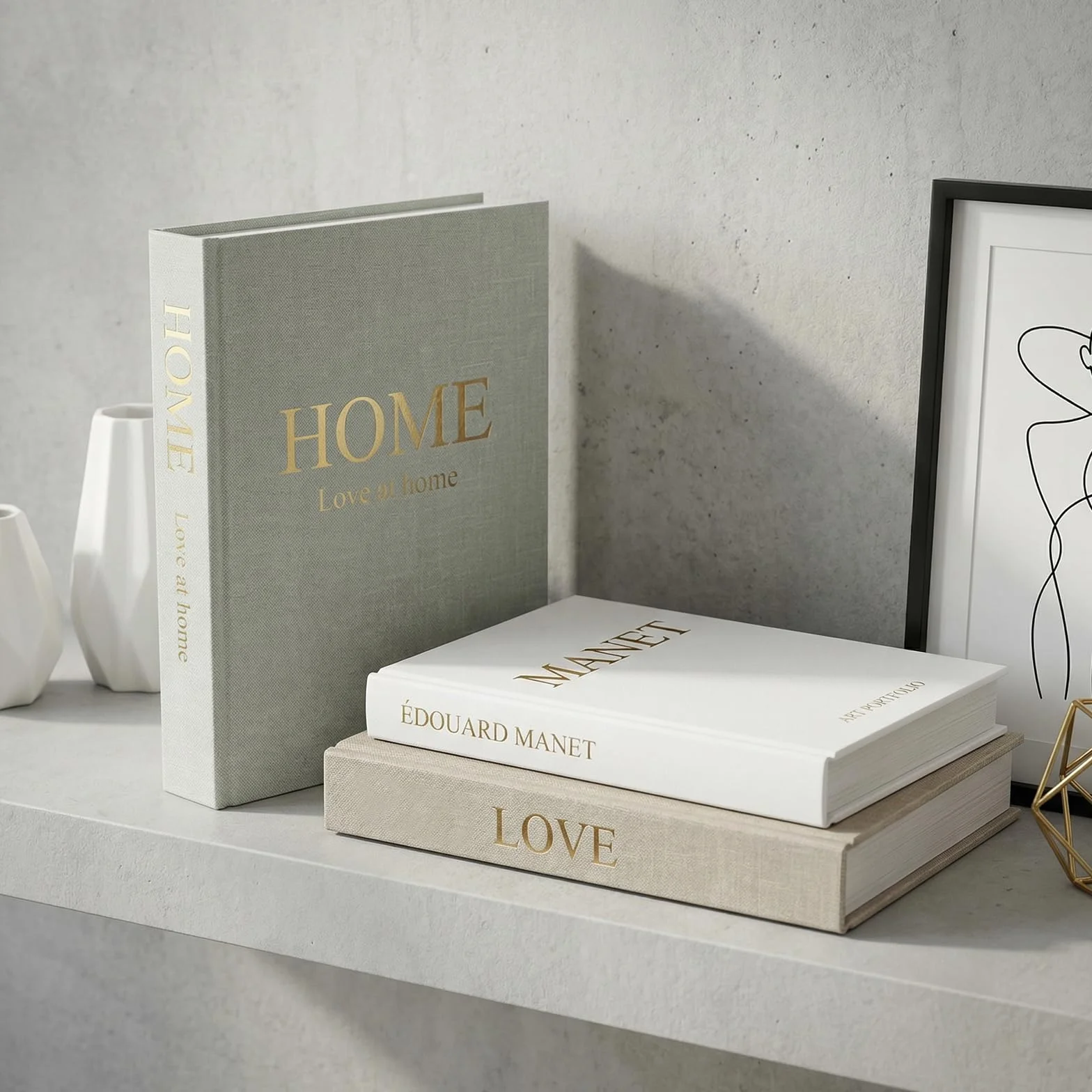 Juego de 3 libros decorativos - Libro falso en fundas de lino con cierre magnético - Caja de almacenamiento oculta - Accesorios estéticos y elegantes - Cajas modernas con forma de libro para simpatía