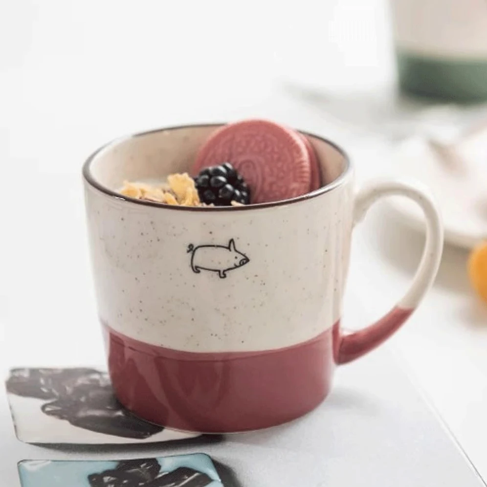 ENGENDER Tazas Cafe Taza De Cerámica Retro, Taza De Café For Oficina, Taza De Té, Taza De Agua Mug Cups(E)