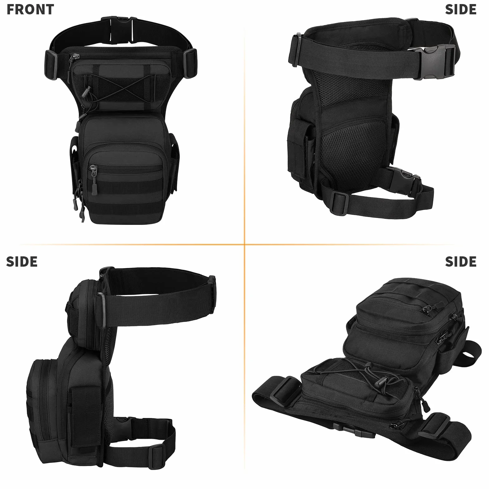 Huntvp Pernera Moto Militar Bolsa Pierna Impermeable para Caza Senderismo Ciclismo