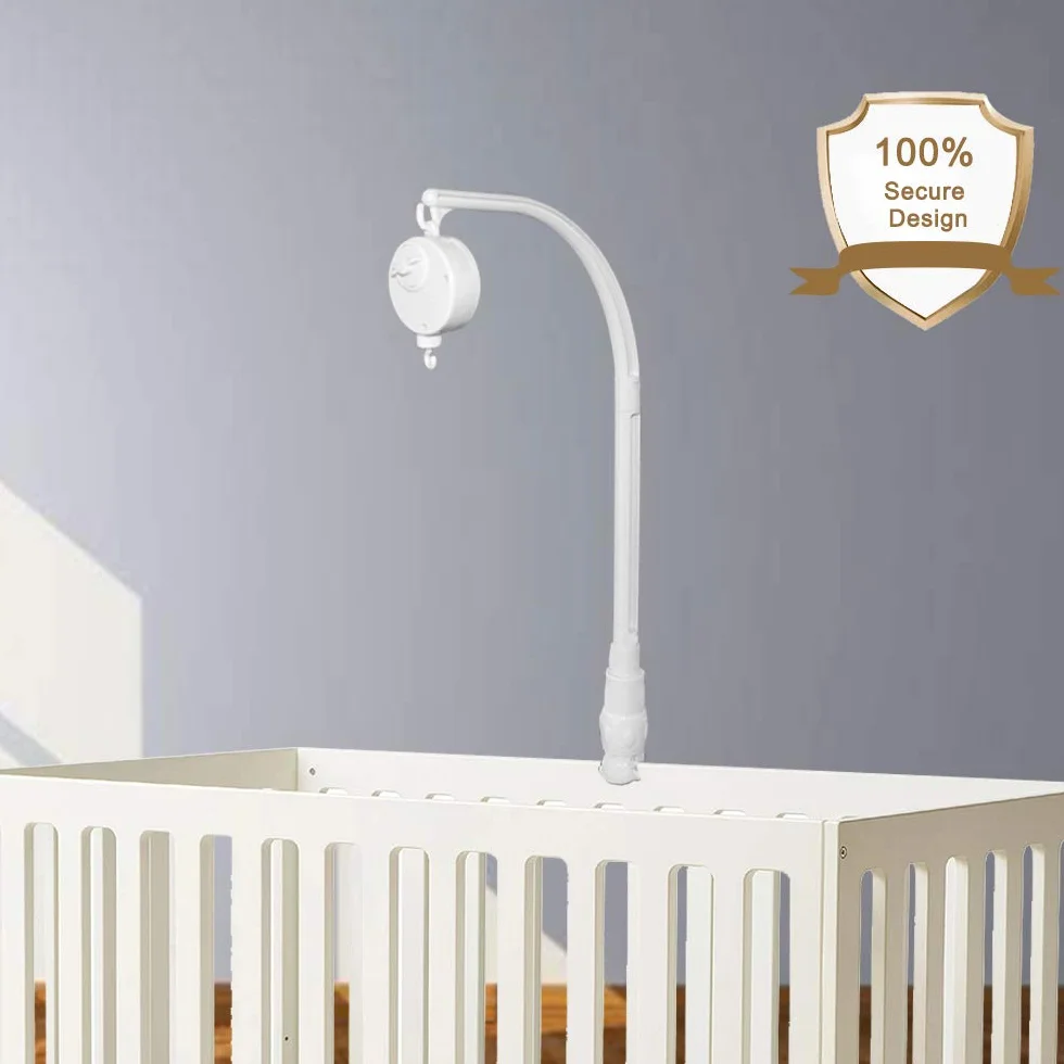 AFUNTA Soporte de campana para cuna 23 pulgadas con caja de música, soporte ajustable DIY para cama de bebé