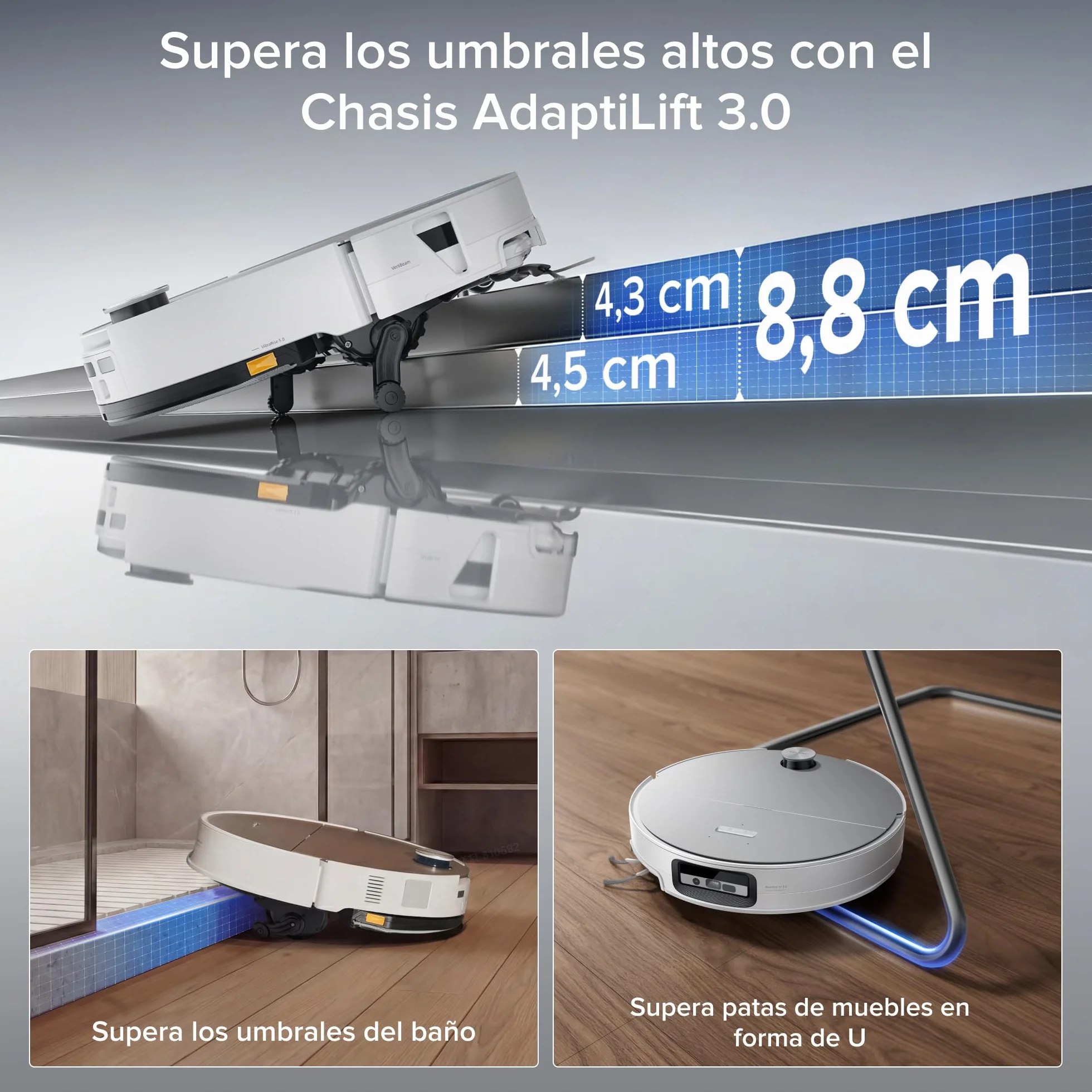 roborock Saros 20 Sonic Robot Aspirador 36.000 Pa, Motor HyperForce, Doble Sistema Antienredos, Chasis AdaptiLift Supera Umbrales de 8,8 cm, Nuevo RockDock, Planificación por Voz SmartPlan 3.0