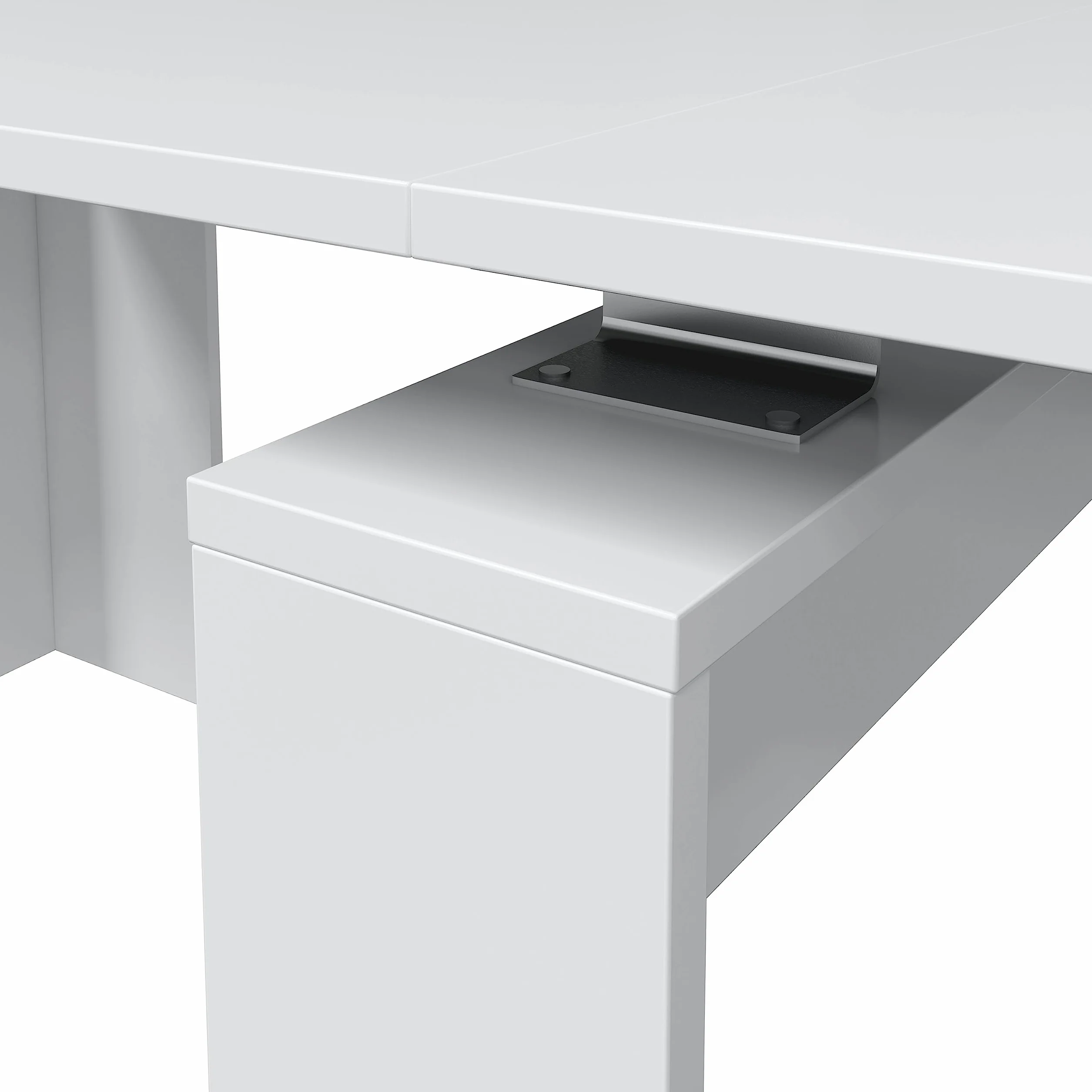Habitdesign – Mesa Extensible para Comedor, Mesa Ampliable para Salón o Cocina - 5 Posiciones y hasta 10 Comensales - Blanco Brillo - 50-235x90x78 cm - Modelo Consola