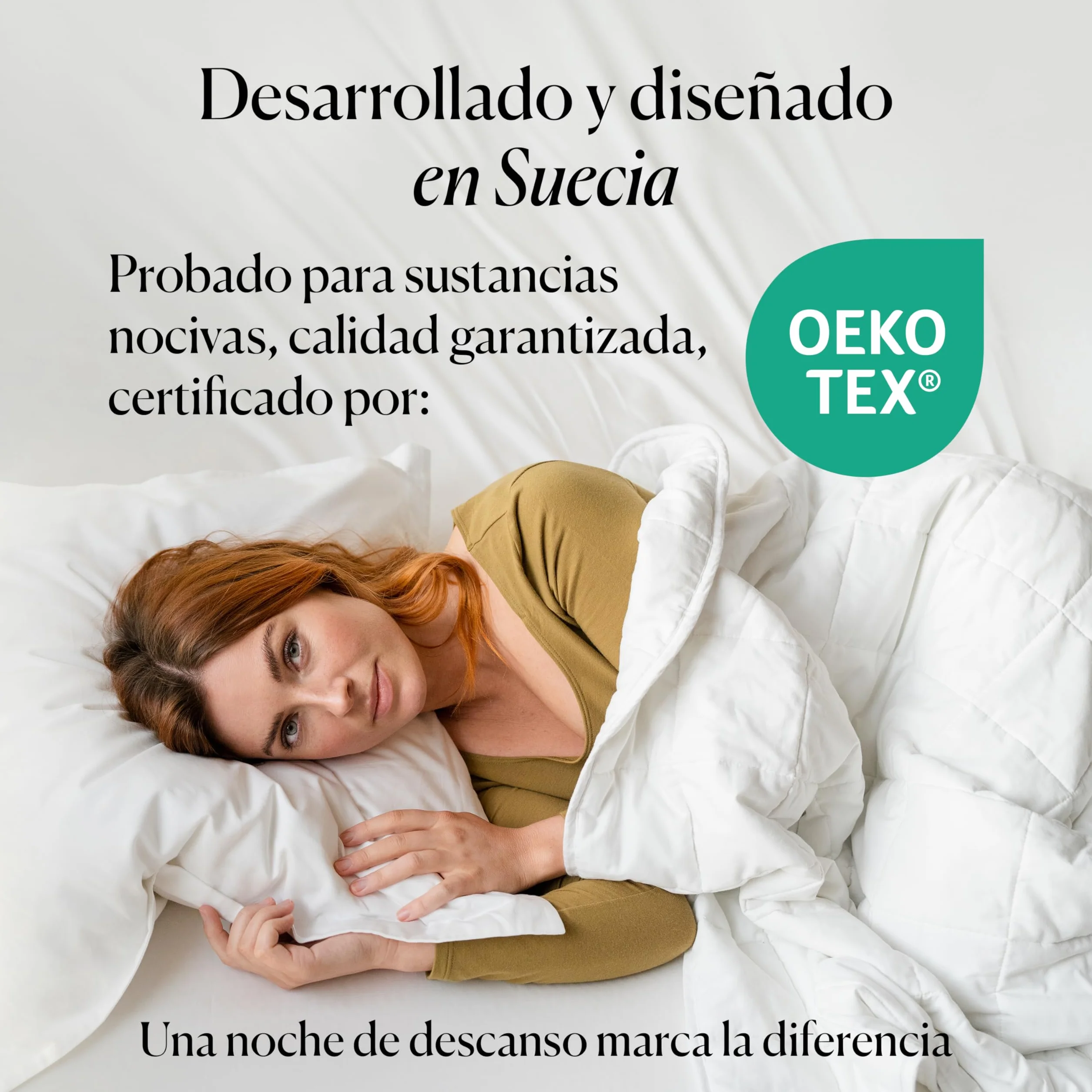 CURA Pearl Classic Weighted Blanket 150x210 7kg - Manta antiestres - Mantas Pesada para un sueño Profundo y un Mejor Descanso - Couverture con Peso 100% de algodón - Manta para la ansiedad