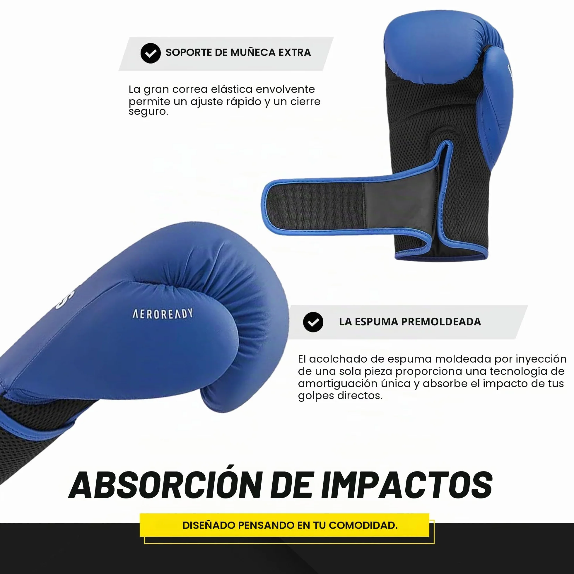 adidas Unisex Adultos Hybrid 25 Guantes de Boxeo Azul 12 oz