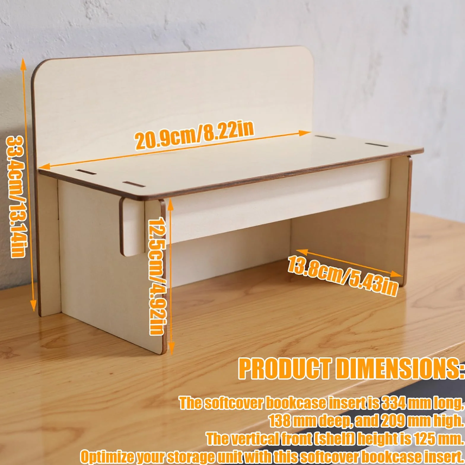 Inserto elevador de libros de tapa blanda compatible con la unidad de almacenamiento Ikea Kallax, inserta estantes para mejorar la organización del libro