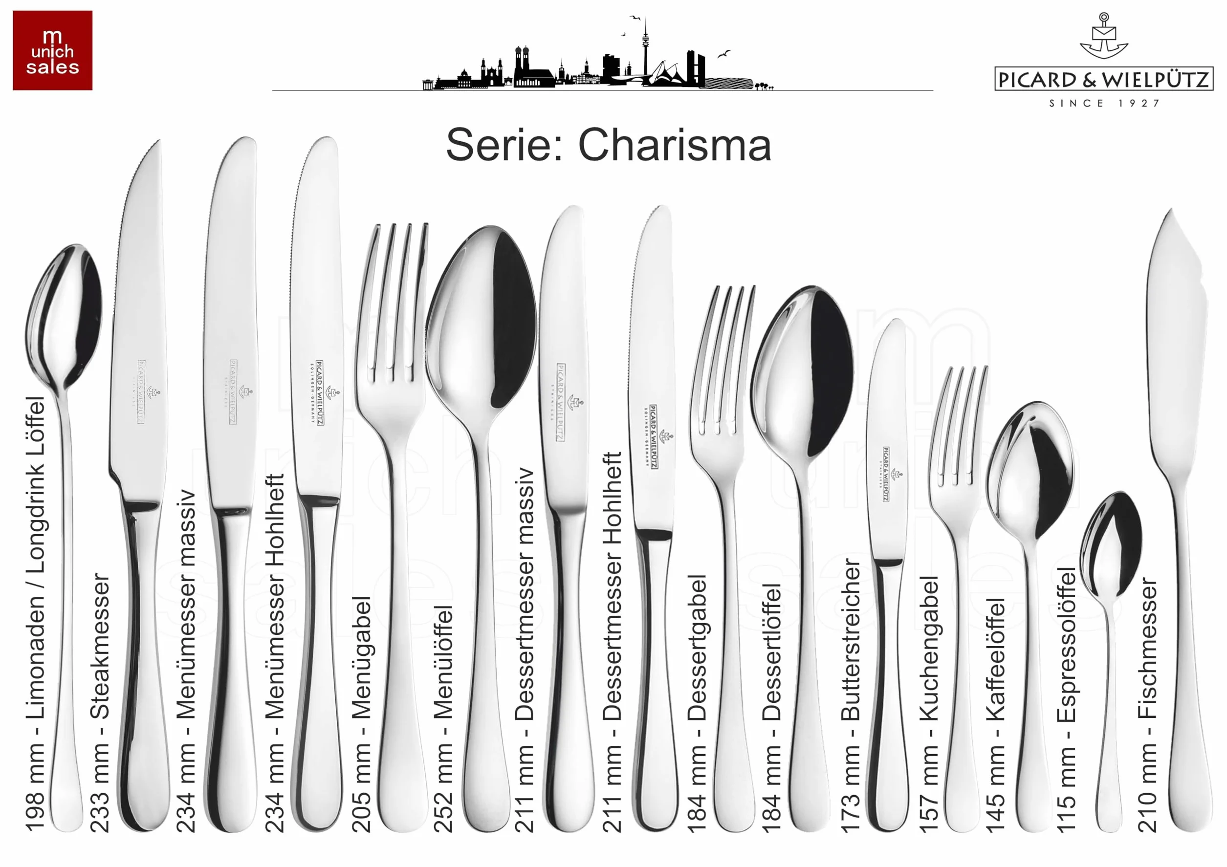12 tenedores para aperitivos de postre, la serie Charisma de Picard & Wielpütz