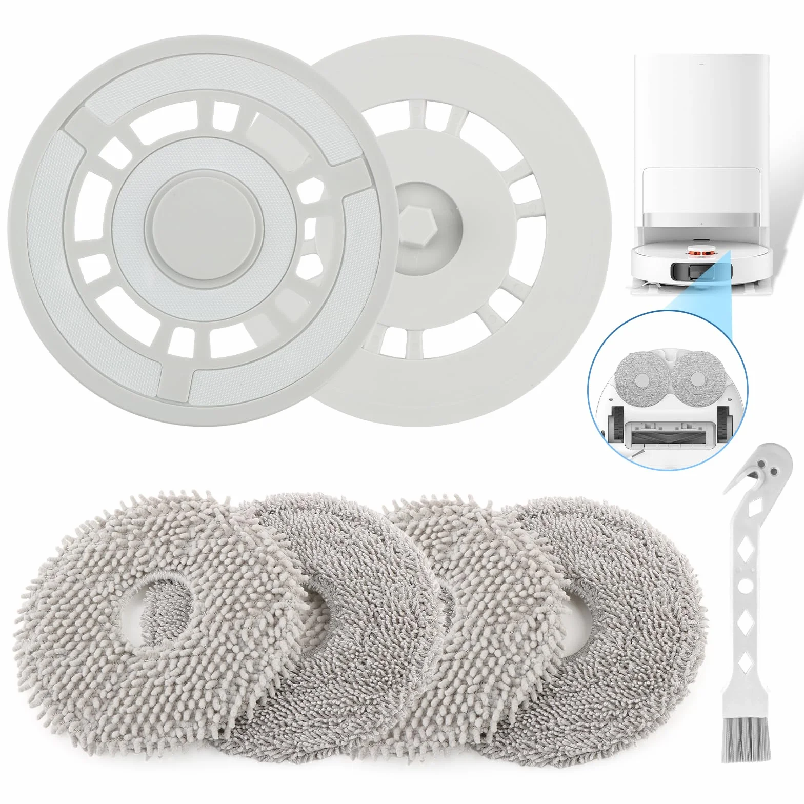 RongZy Soporte de Trapeador para Xiaomi X20+ Lavable y Reutilizables Paños de Fregona para Dreame L10S Pro Gen 2/ L10 Ultra/ L10S Pro/ L10S Ultra/ L10 Prime/ X20 Pro Robot Aspirador Accesorios XX