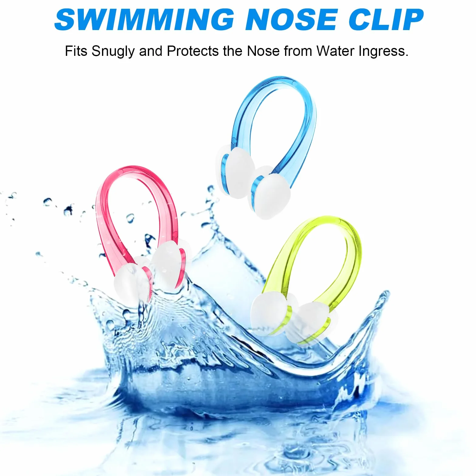 6 Piezas Pinzas de Nariz para Natación, Clip Impermeable de Silicona para Adultos y Niños