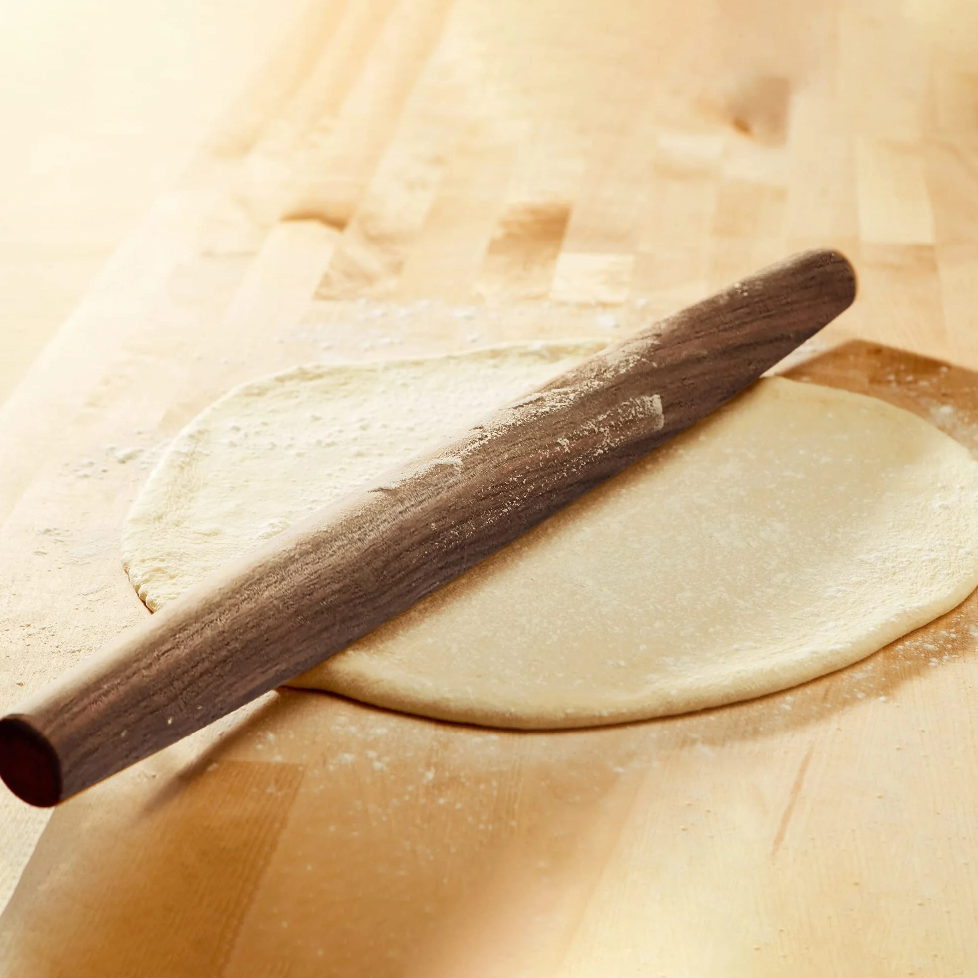 Rodillo de madera para fondant, corteza de pasteles, galletas, pastel, masa, diseño cónico y construcción suave, utensilio esencial de cocina, nogal