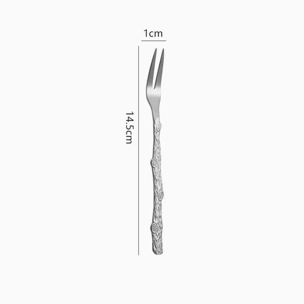 LYVQZPWLRcuchara de Acero Inoxidable, Tenedor de Fruta Tenedor de Fruta Tenedor de Postre Creativo Tenedor Occidental for Postre Pastel Fruta(Silver)
