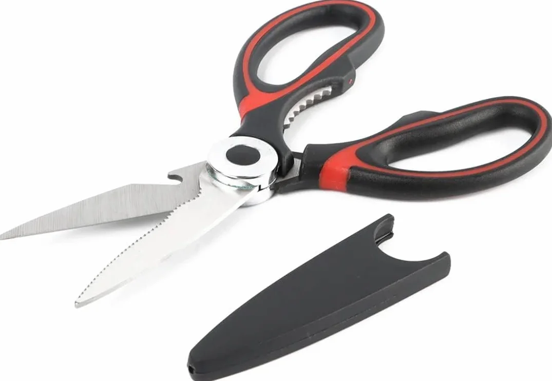 Pack2 Tijeras de Cocina, Tijeras Multifuncionales, Tijeras Cocina Profesional con Funda Protectora, Acero Inoxidable para Pollo, Carne, Vegetales, Hierbas, BBQ.