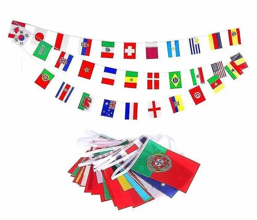 GUIRNALDA 12 metros 32 banderas COPA MUNDIAL FÚTBOL 2022 CATAR 30x20cm AZ FLAG