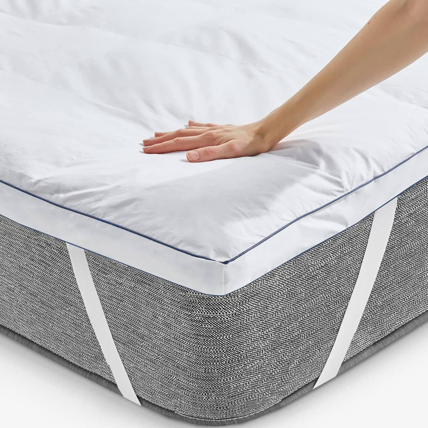 Pikolin Home - Topper de plumón 100% Natural y Transpirable | 90 x 190 cm | 5 cm | Sobrecolchón | Sensación de ingravidez | Confort Hotel de Lujo | Maximiza la sensación de Confort | KIOTO