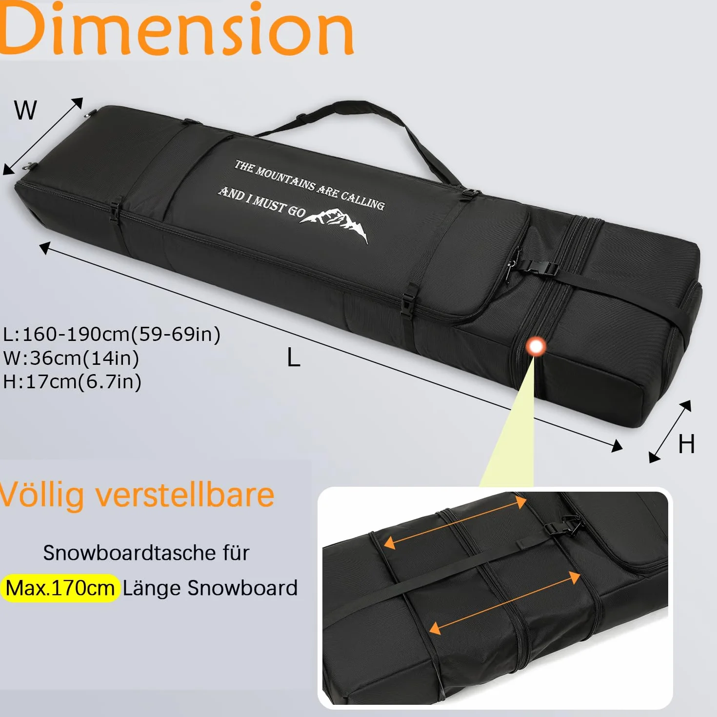 Bolsa de snowboard con ruedas de viaje