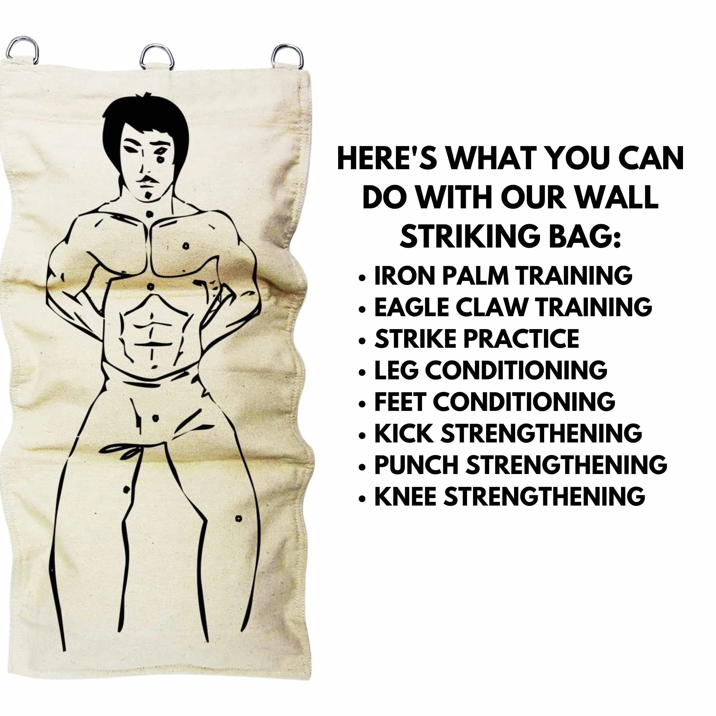 Senshi Japan Bolsa de pared XXL Wing Chun lona resistente entrenamiento