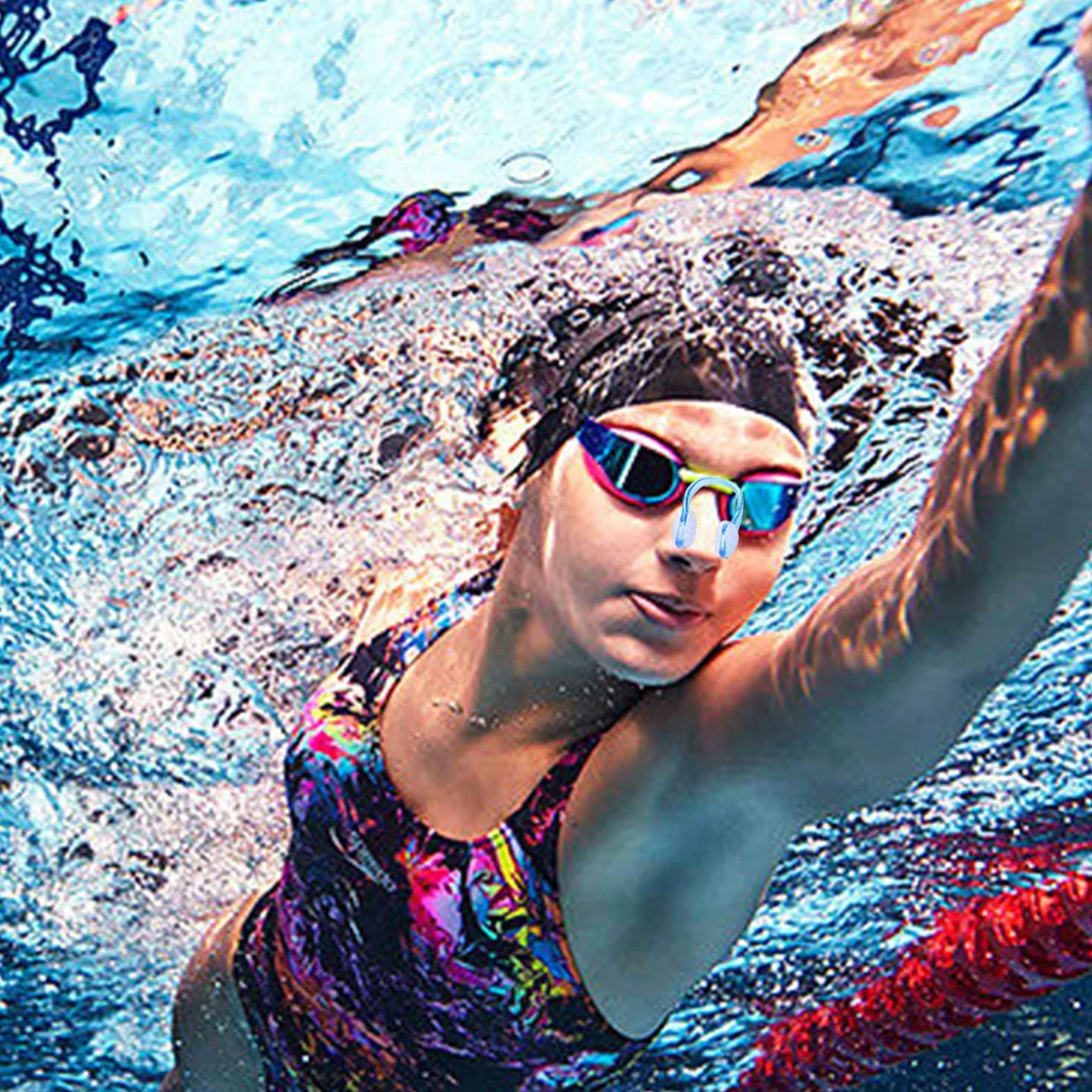 Pinzas de Nariz para Natación Impermeables de Silicona con Caja de Almacenamiento para Niños y Adultos