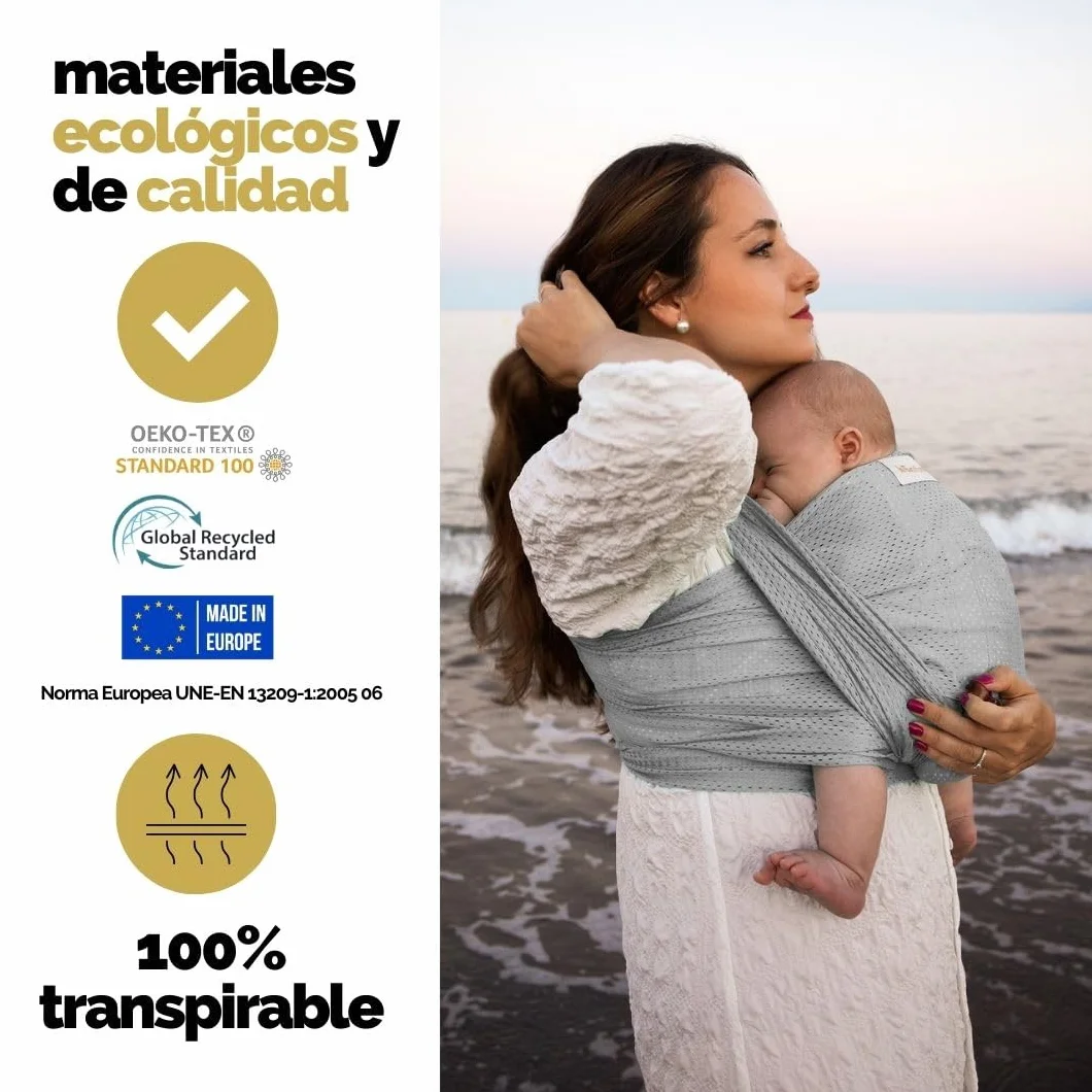 Fular Portabebe Acuático Ergonómico OEKOTEX Transpirable hasta 20kg