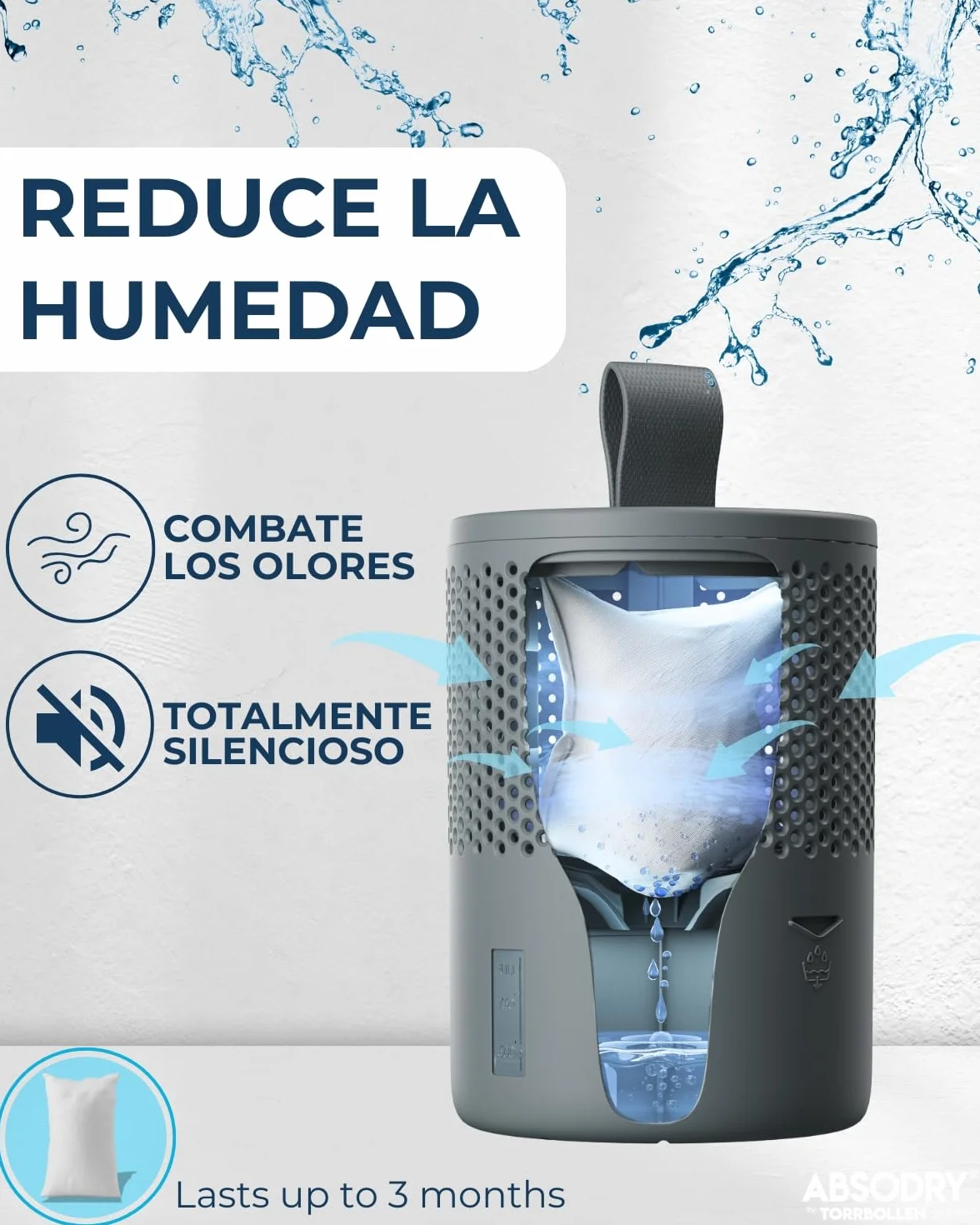 AbsoDry - Recambio Deshumidificador 2x600g - Compatible universalmente - Pastillas antihumedad recambio - Evita el olor y absorbe humedad - Absorbente de humedad en granulado