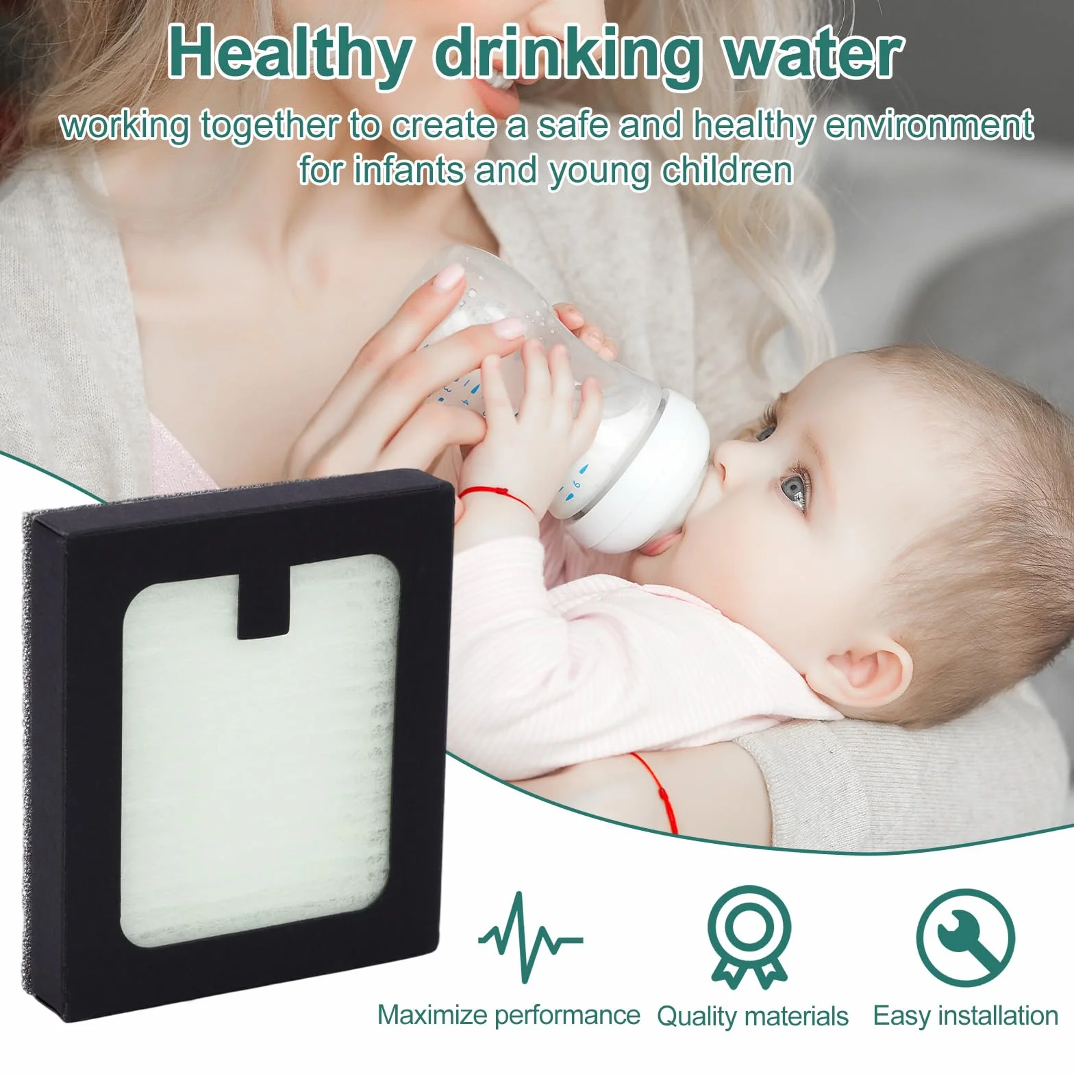 4 Unidades Filtro Repuesto Compatible con Baby Brezza Baby Bottle Washer Pro, 6,7x5,8x1,3cm PP PET Limpiador Botellas Accesorios Filtración