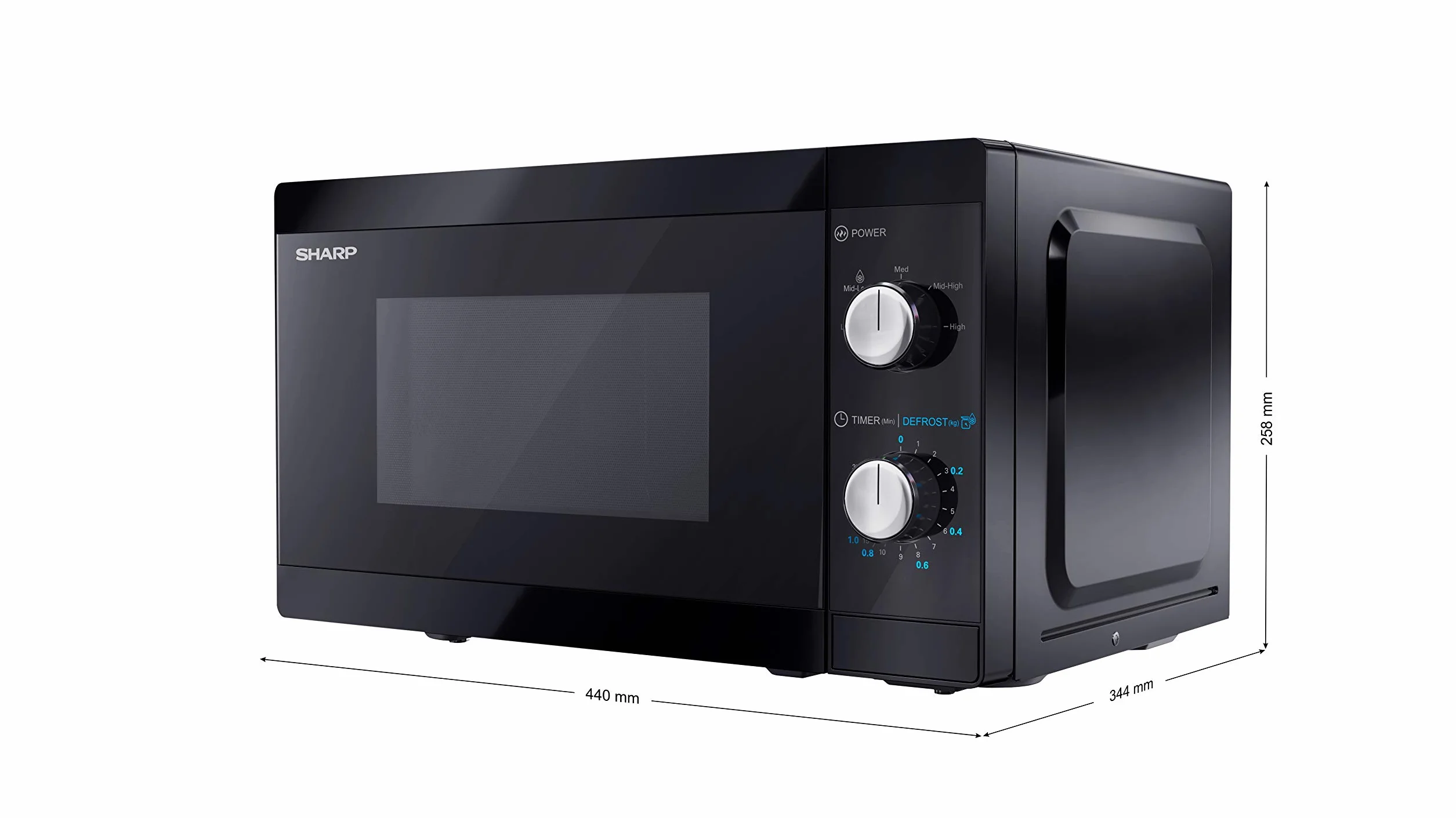 Sharp YC-MS01ES microondas 20 L con Función de descongelado, Control mecánico, y 800 W de potencia | 800 W, 5 niveles de potencia, giratorio, plato giratorio