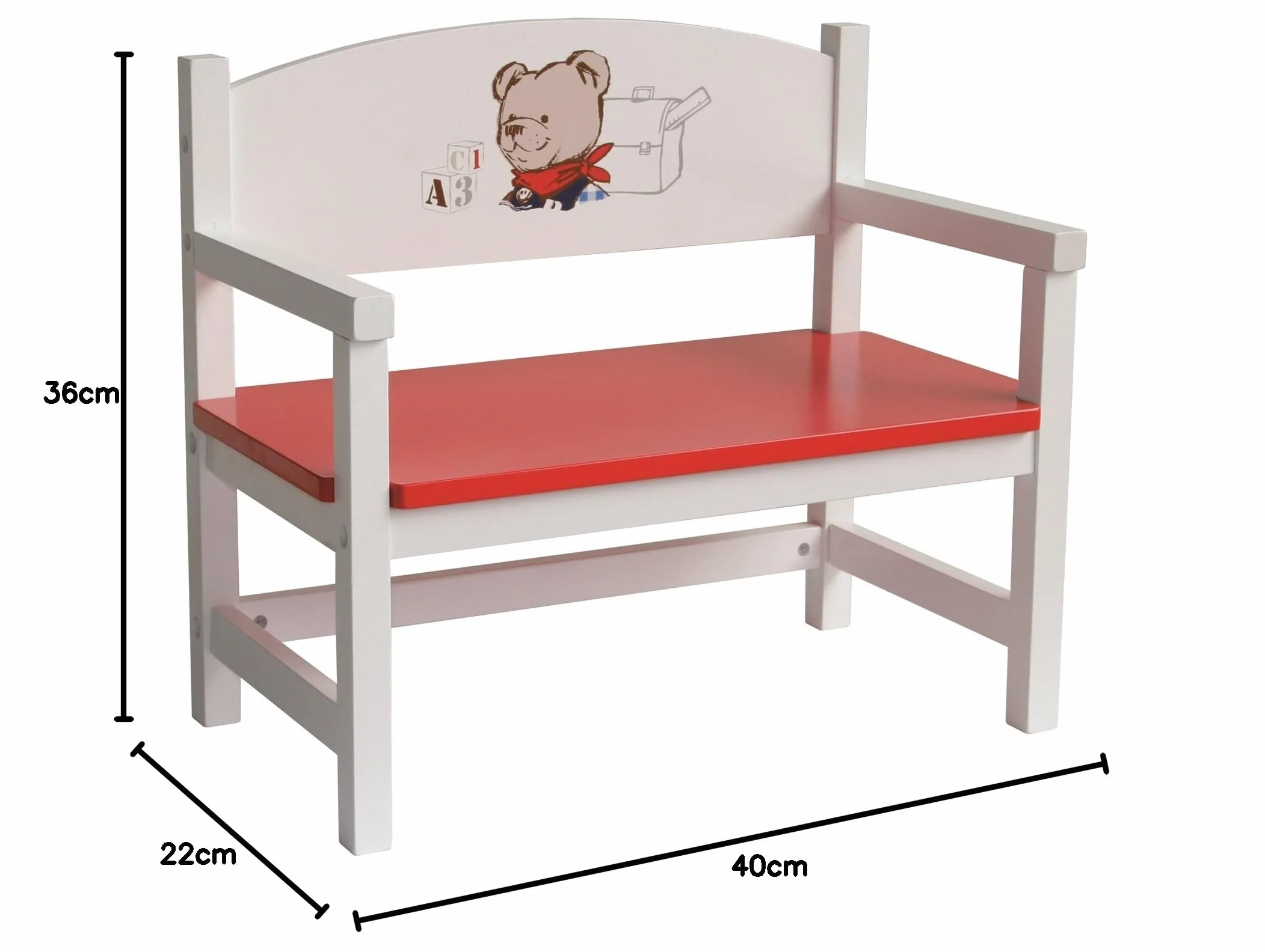 roba Banquito para muñecas Teddy College lacado blanco accesorio