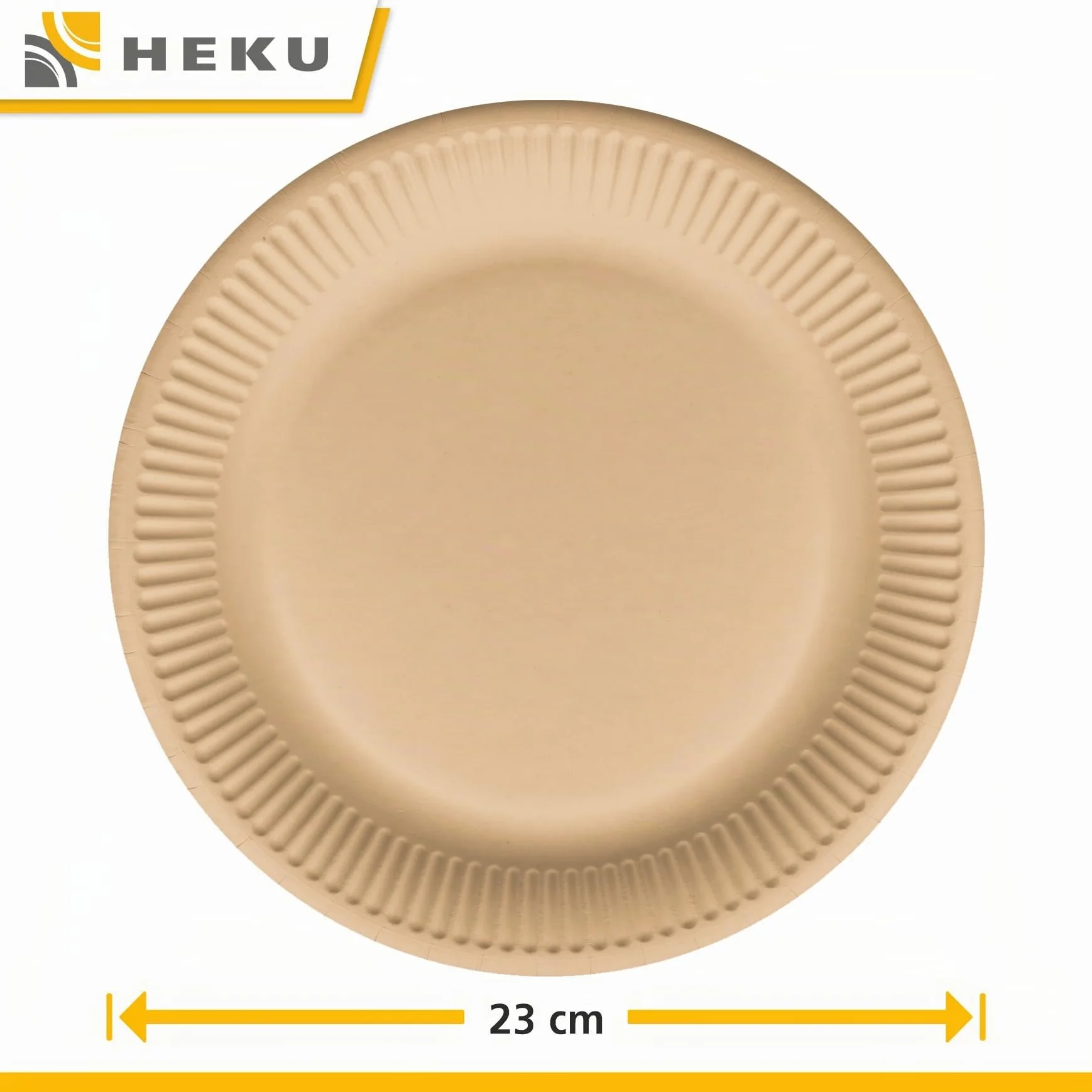 HEKU Be Green - Pack de 5 paquetes de 20 platos de papel orgánico (23 cm de diámetro)