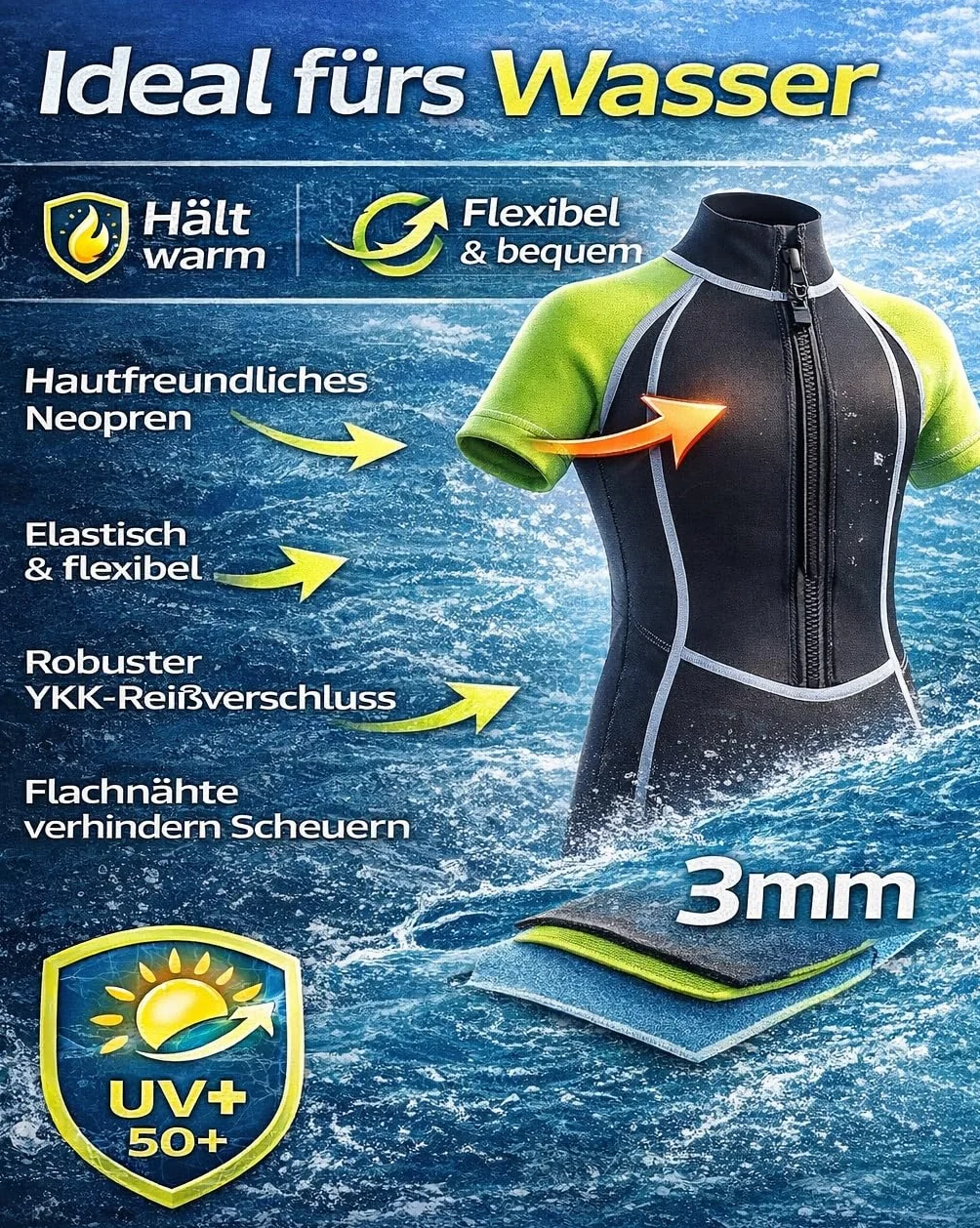 Scubatec Kids Wave Short de Neopreno para niños 3 mm