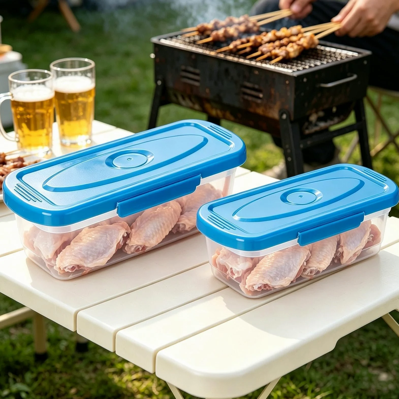 Genérico Bol Agitador Para Empanar Con Tapa 2 Piezas Utensilios Cocina | Recipiente Agitador Para Empanar Pescados Alitas De Pollo, Verduras, Hogar, Cocina, Restaurante, Y Comedor
