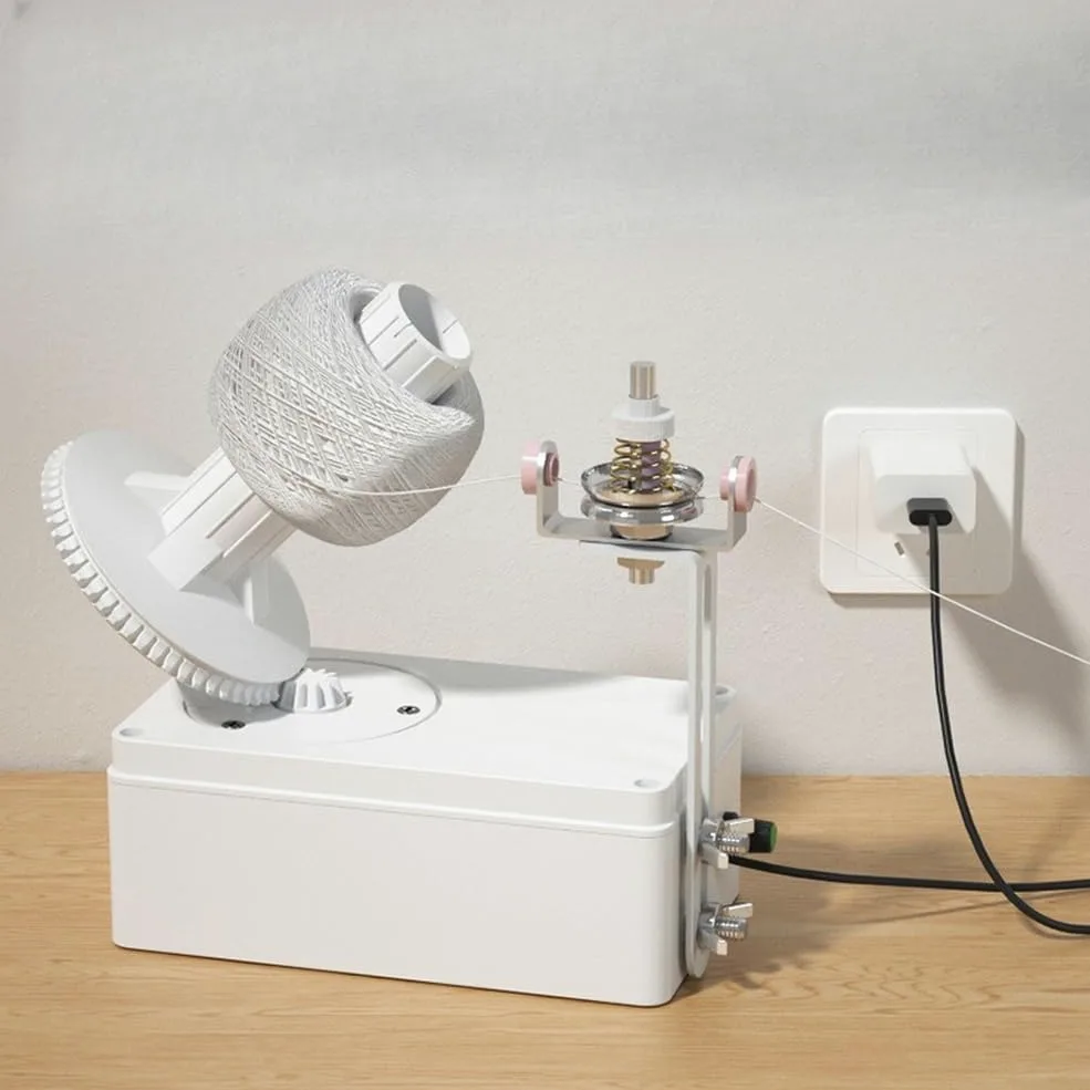 Bobinadora de hilo, bobinadora de lana eléctrica alimentada por USB con velocidad ajustable, máquina automática de bobinado de bolas de hilo, adecuada para entusiastas del tejido (versión de alta