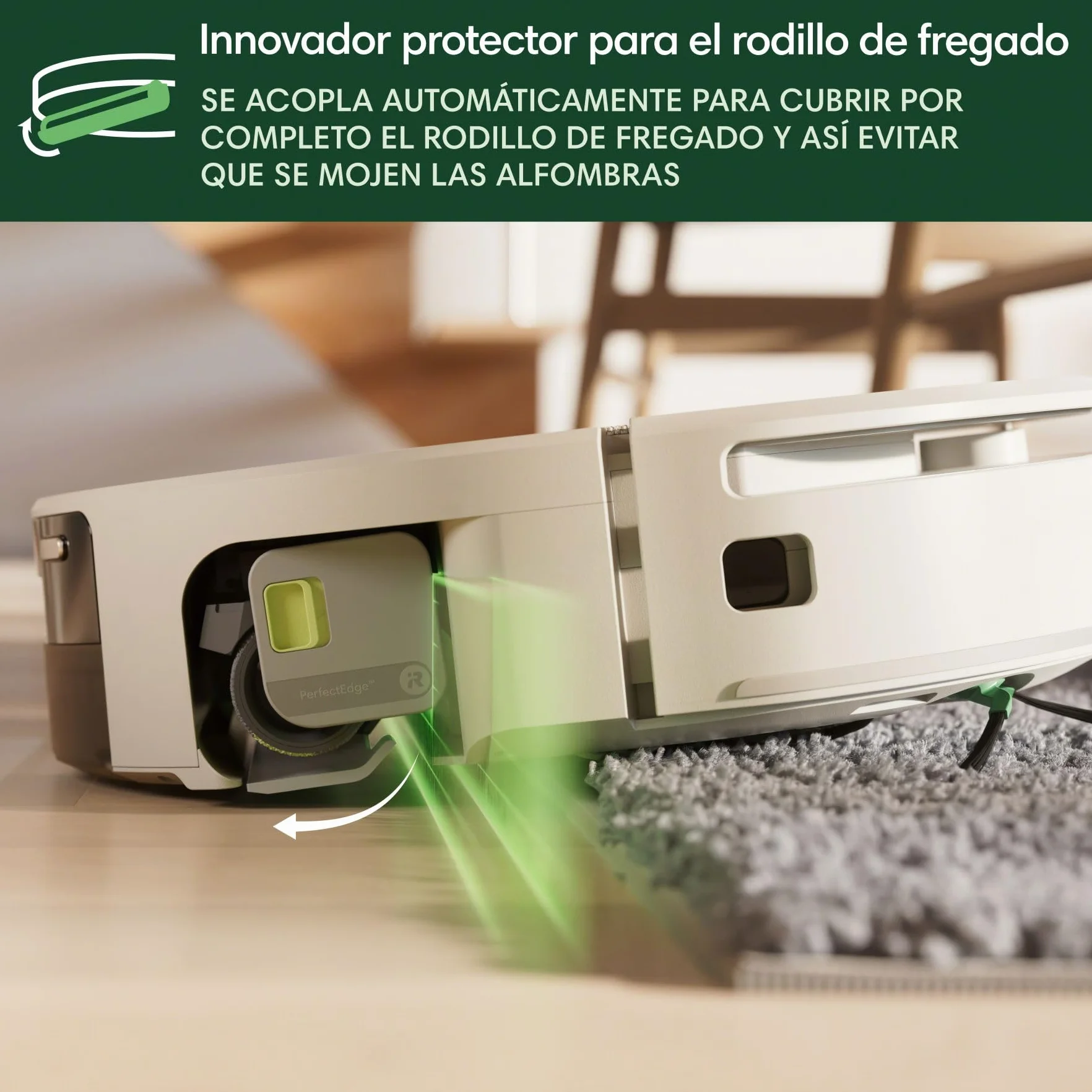 iRobot Roomba MAX 705 Combo con Base AutoWash multifunción y Agua Caliente, Rodillo de fregado PowerSpin Extensible, Cubierta Protectora, cepillos Dobles, fregado y Secado con Calor, LiDAR 3D con IA_B