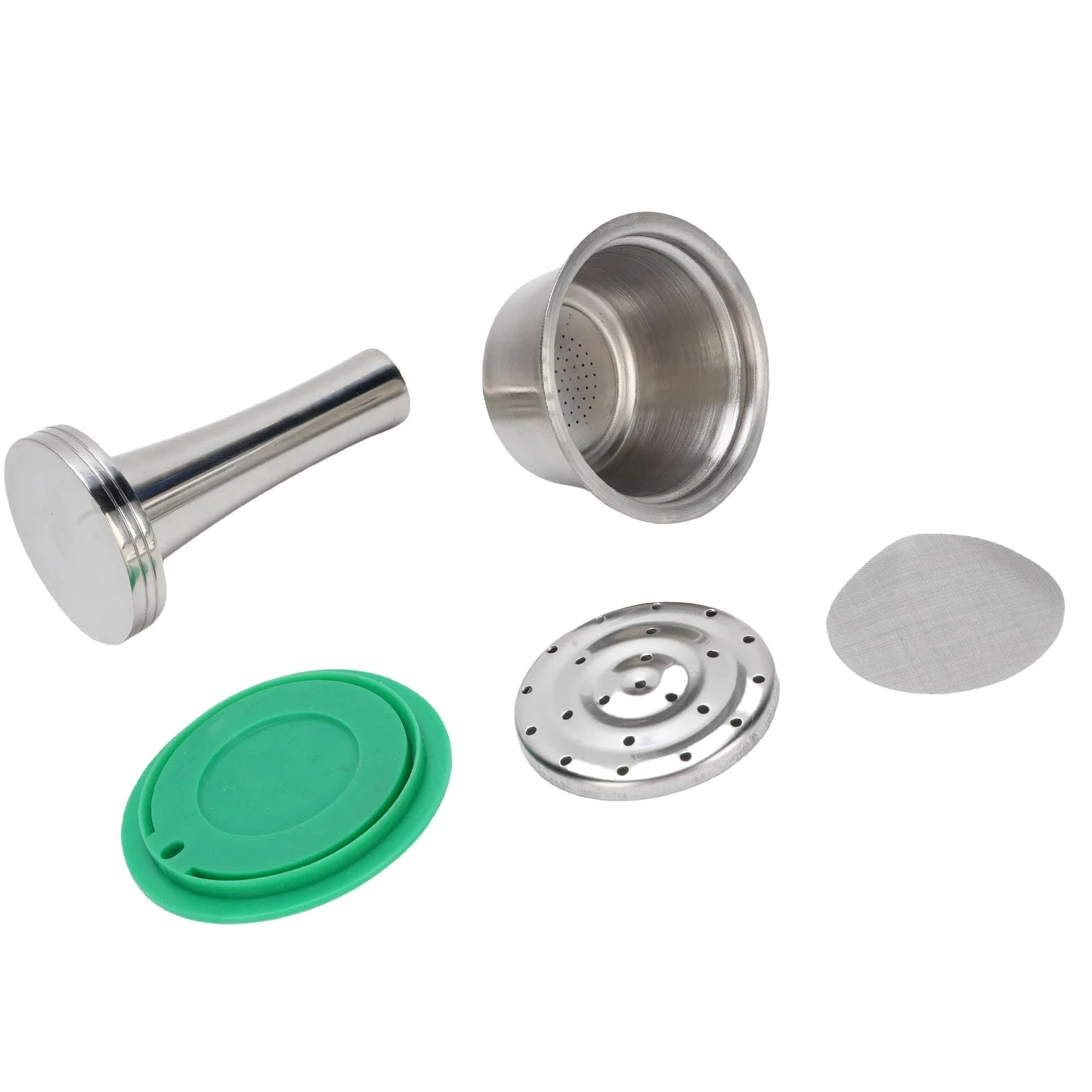 Fdit Juego Reutilizable de Cápsulas de café de Acero Inoxidable para una Experiencia de café Personalizada con Prensador y Cepillo de Limpieza - 1 Unidad