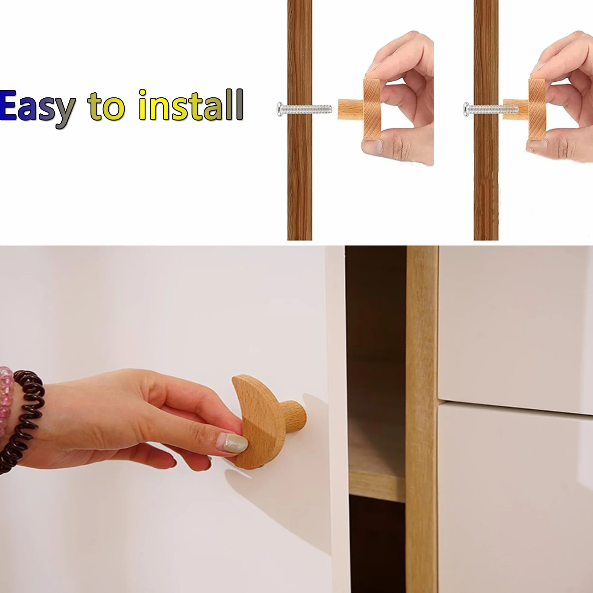 Pomos Para Armarios De Guardería, 6 Piezas Pomos De Madera Para Muebles Para Niños, Tiradores De Madera Para Armarios, Pomos Para Muebles, Aparador, Pomos Para Idea De Regalo, Diseño De Nube