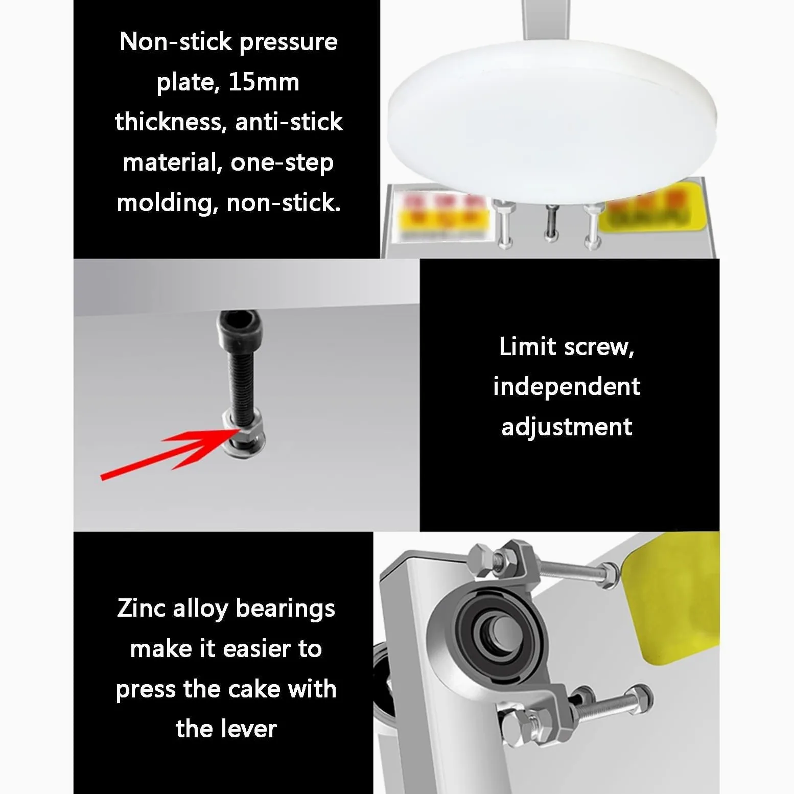 Máquina de prensa de masa de pizza, máquina manual de acero inoxidable para cocina doméstica y uso comercial, ideal para hornear pizza, pan y pasteles