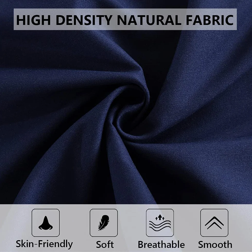 ELNIDO QUEEN Almohada Corporal con Funda de Almohada, Almohada Larga Suave para Adultos, Inserto de Almohada Transpirable de Cuerpo Completo para Dormir, 20 x 54 Pulgadas, Azul Marino