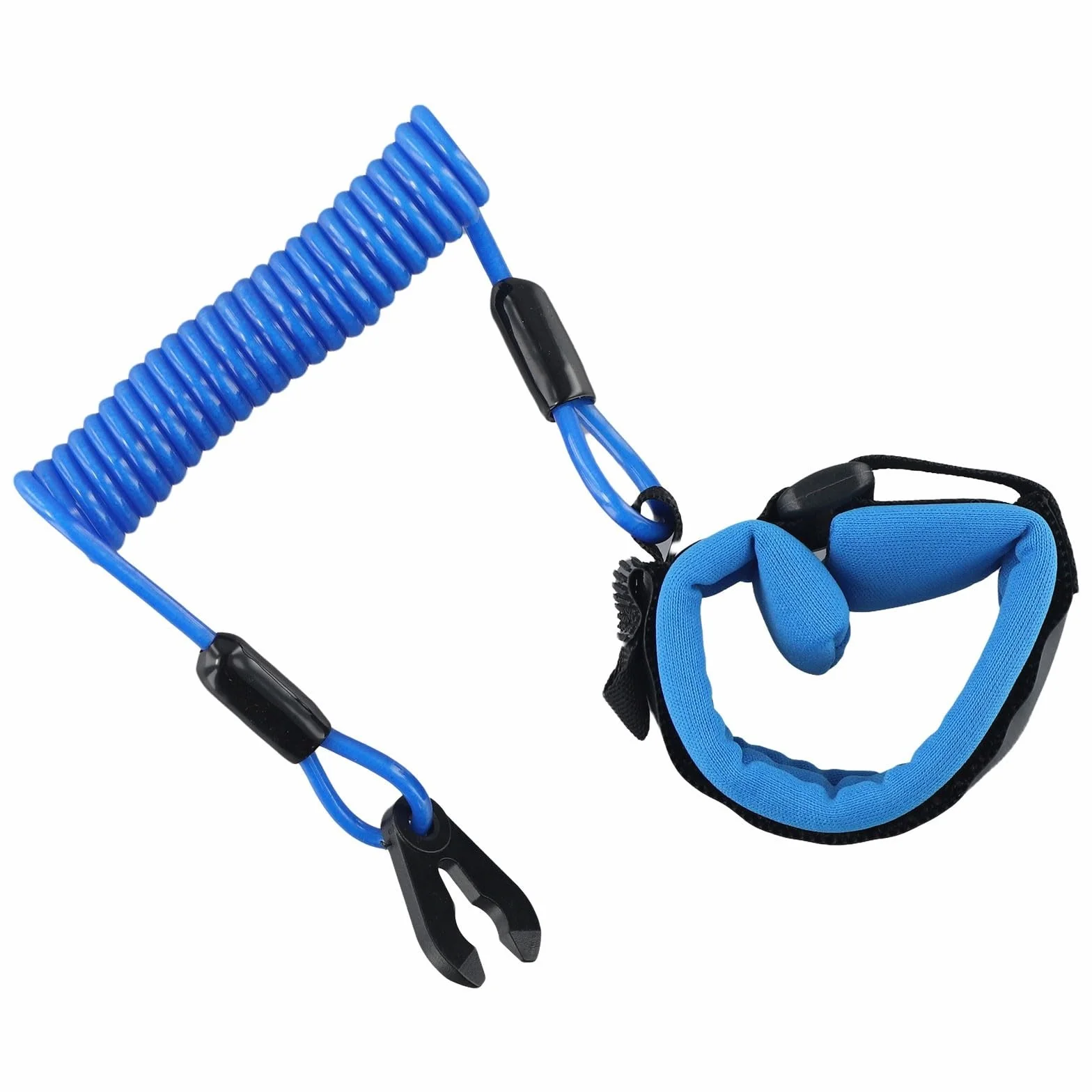 Besttoolifes Cordón de seguridad con interruptor de parada para motor fuera de borda, correa muñeca flotante cubierta goma cable poliuretano