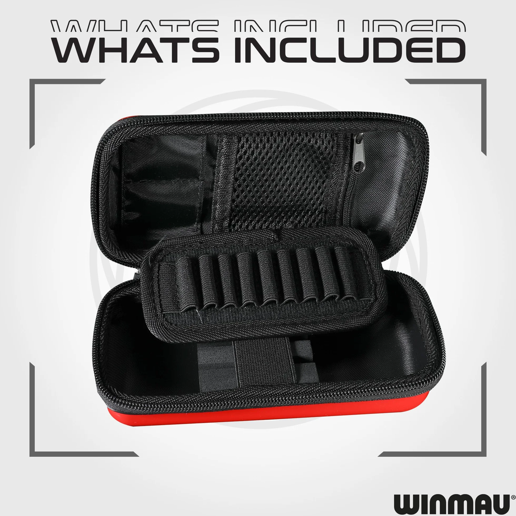 WINMAU Armor Darts Monedero – Estuche para dardos y accesorios completamente montados – Resistente a los golpes, extremadamente duradero y seguro, rojo, G1