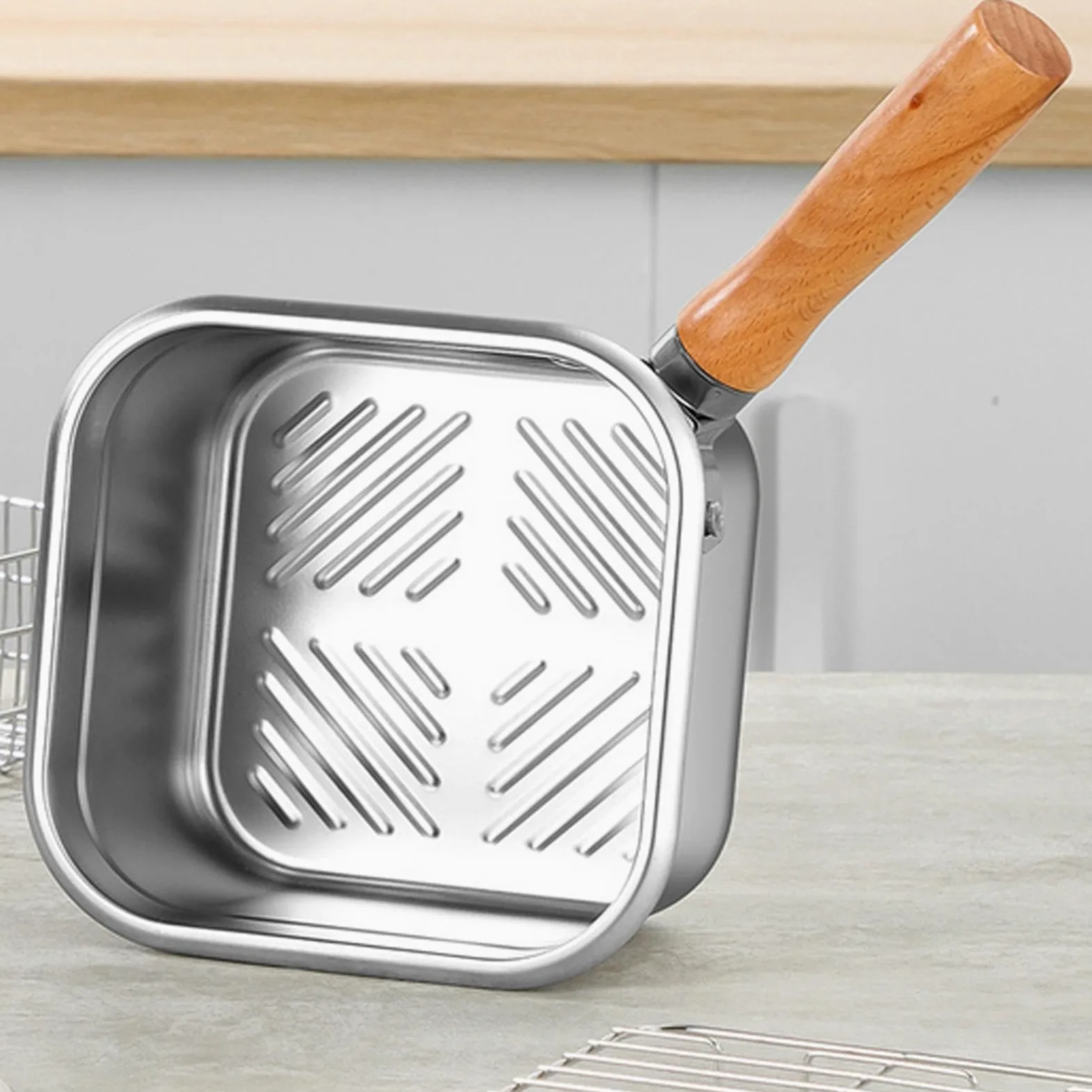 Freidora - Sartén multifuncional - Freidora de acero inoxidable a prueba de salpicaduras para patatas fritas pollo y más apta para lavavajillas