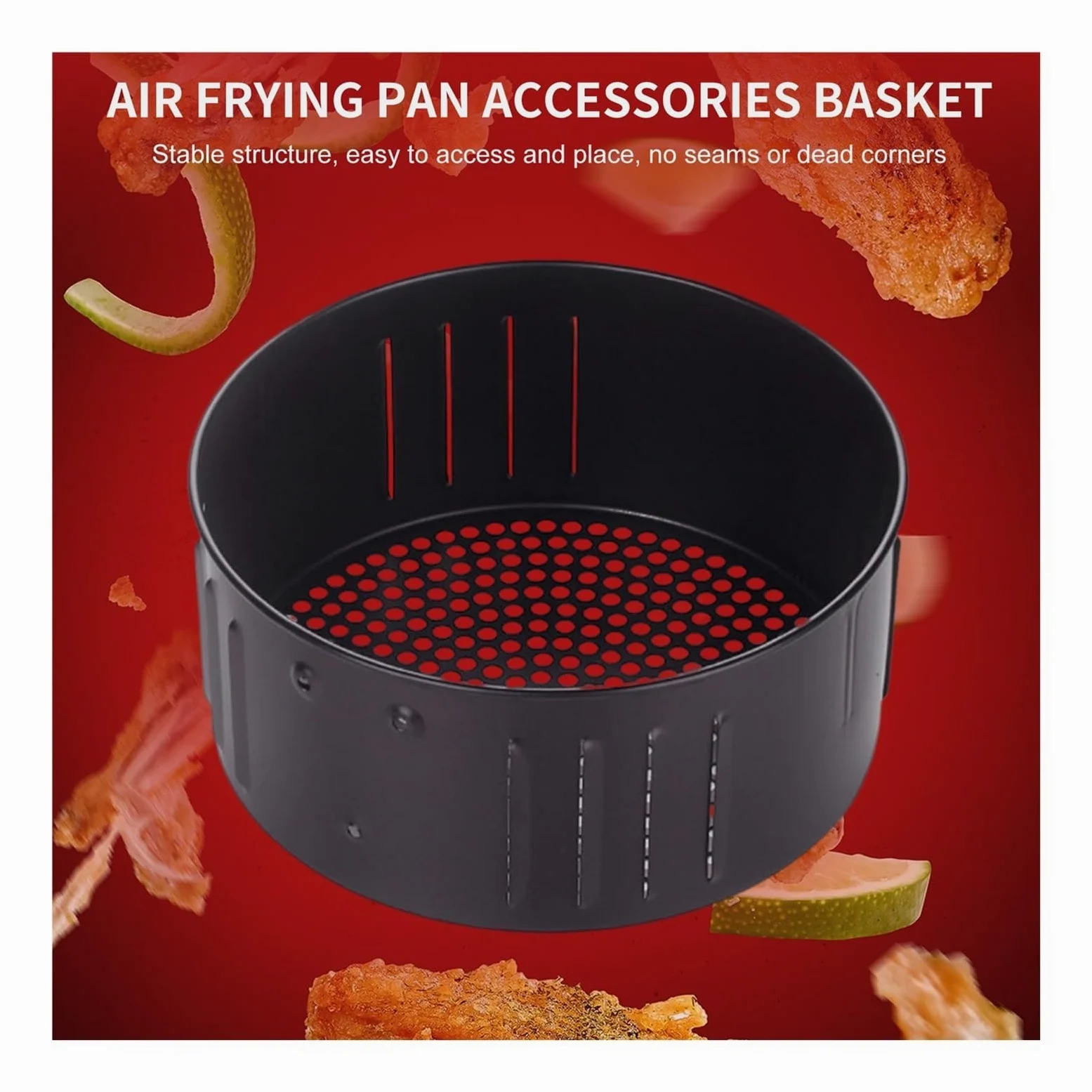 Bandeja for hornear de metal for freidora de aire for cocina casera | Resistente al calor, apto for alimentos, duradero, fácil de limpiar(2.6L)