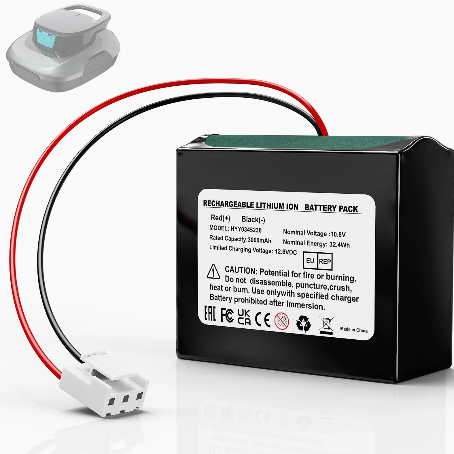 Scuba SE - Batería de Repuesto para Robot de Piscina inalámbrico Scuba SE | 3000 mAh, 32,4 Wh