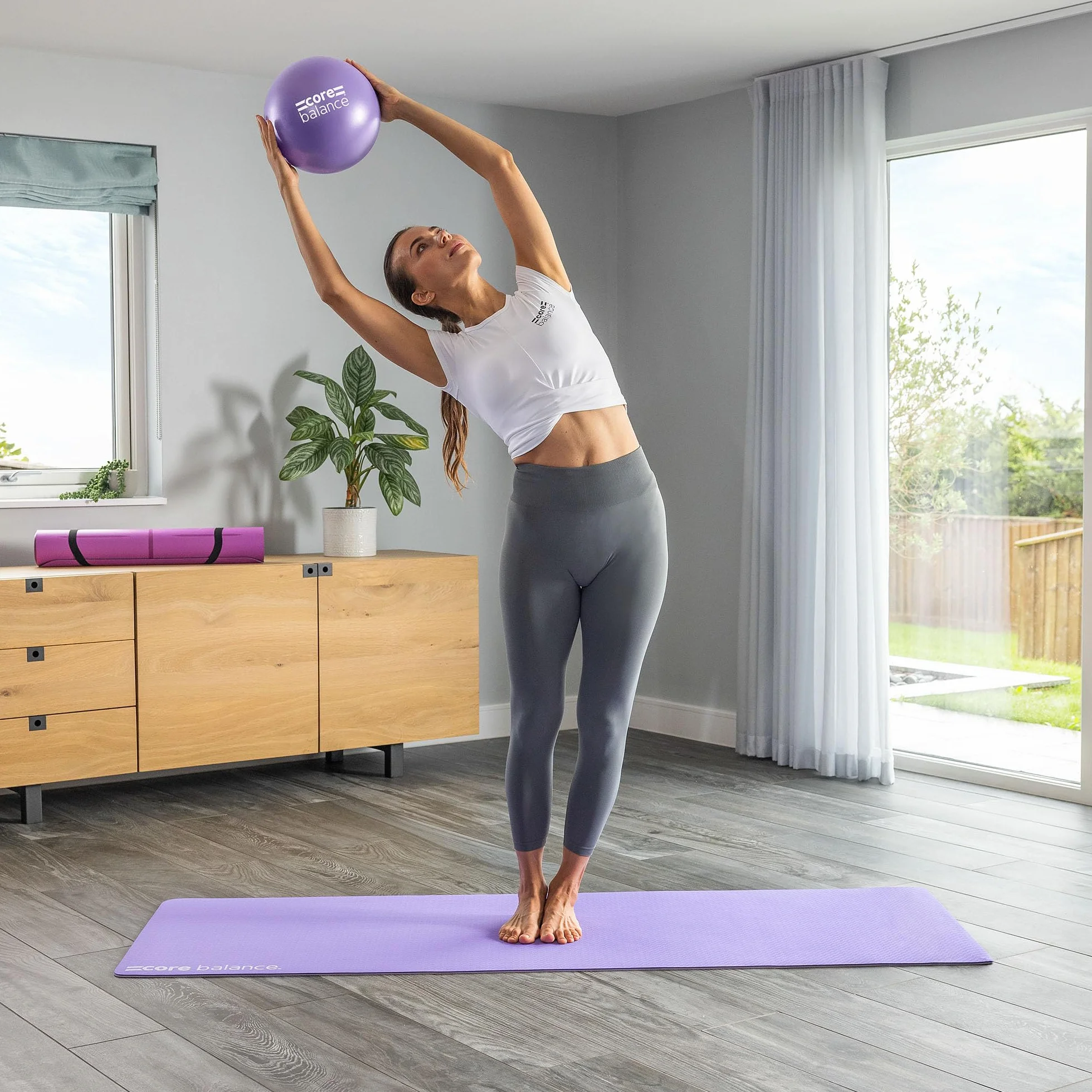 Core Balance Pelota de Pilates Pequeña Softball 23cm Antideslizante Anti Reventones PVC 200kg