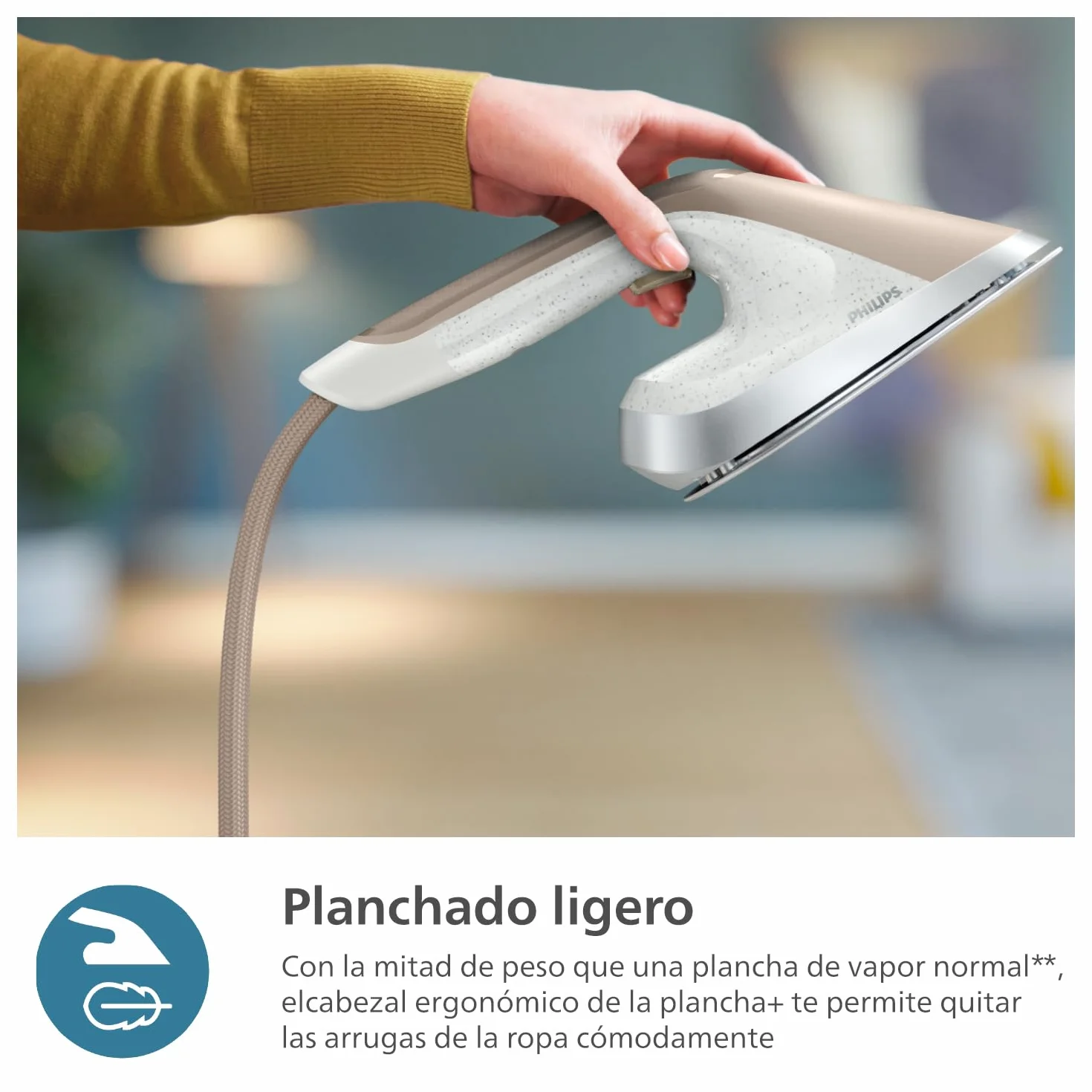 Philips Serie 6000 Plancha All in One - Tabla multiposición, Tecnología sin quemaduras garantizadas, 1800 W, Cómodos botones de pie, Elimina hasta el 99,9% de las bacterias y los ácaros* (AIS6010/10)