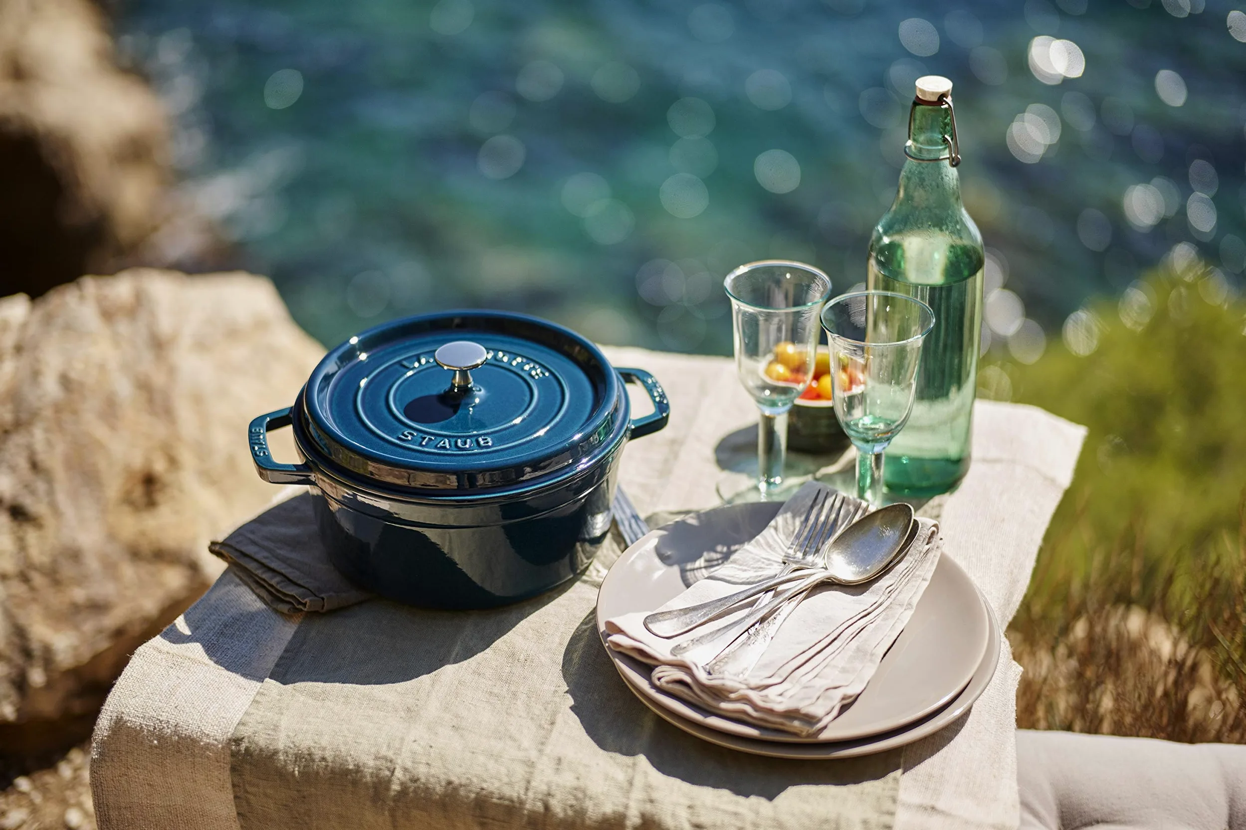 STAUB Asador/Cocotte de hierro fundido, Ovalado 37 cm, 8 L, La Mer